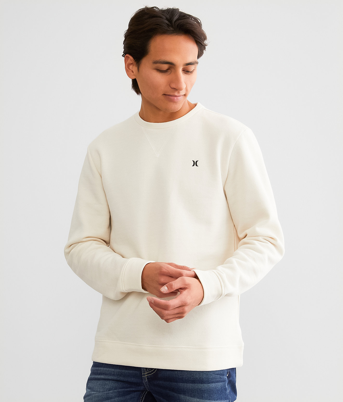 Hurley Fundamental Pullover - Men's Sweatshirts in Bone