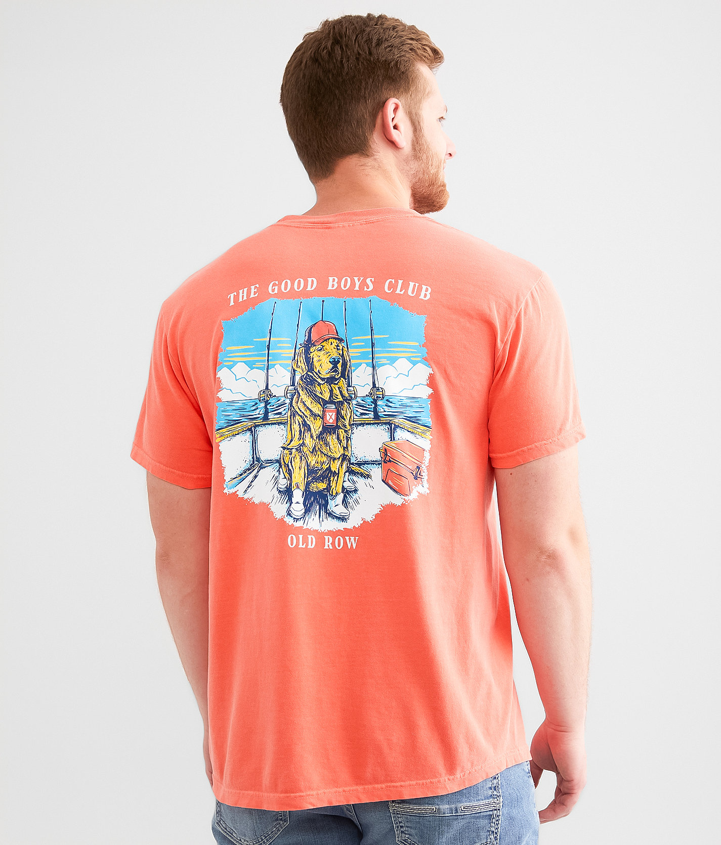 Old Row The Good Boys Club Deep Sea T-Shirt - Men's T-Shirts in Bright Salmon