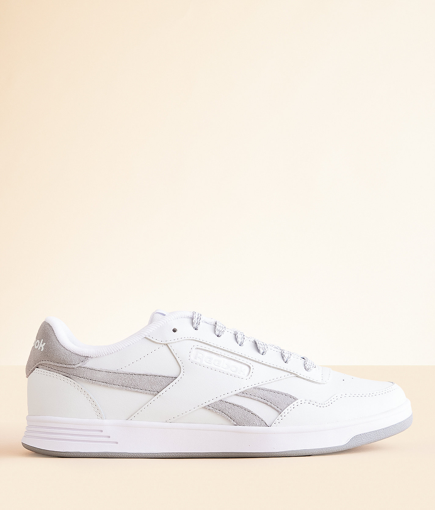 Reebok® Court Advance Leather Sneaker - Men's Shoes in Moon Grey3 White