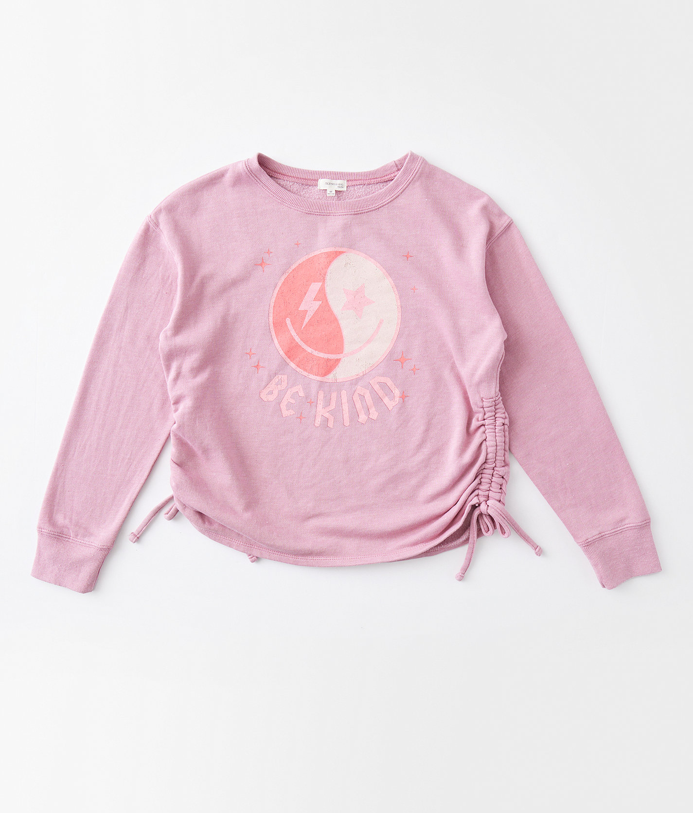 Girls - Modish Rebel Be Kind Smiley Pullover - Girl's Sweatshirts in Blush