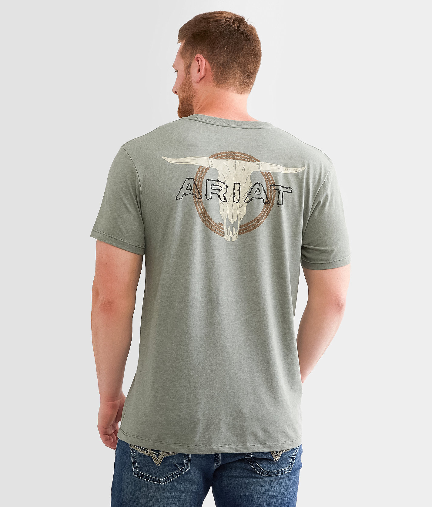 Ariat Barbed Toro T-Shirt - Men's T-Shirts in Olive Heather