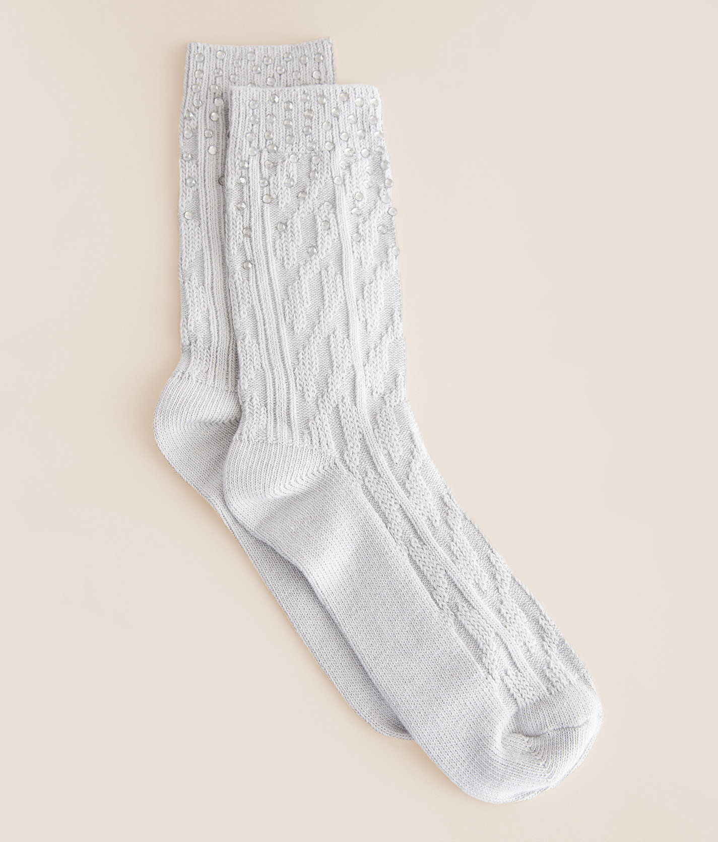 BKE Rhinestone Socks - Women's Socks in Grey