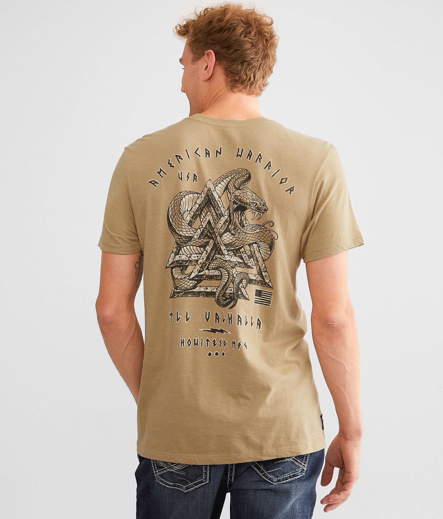 Howitzer Because Of The Brave T-Shirt - Men's T-Shirts in Sand