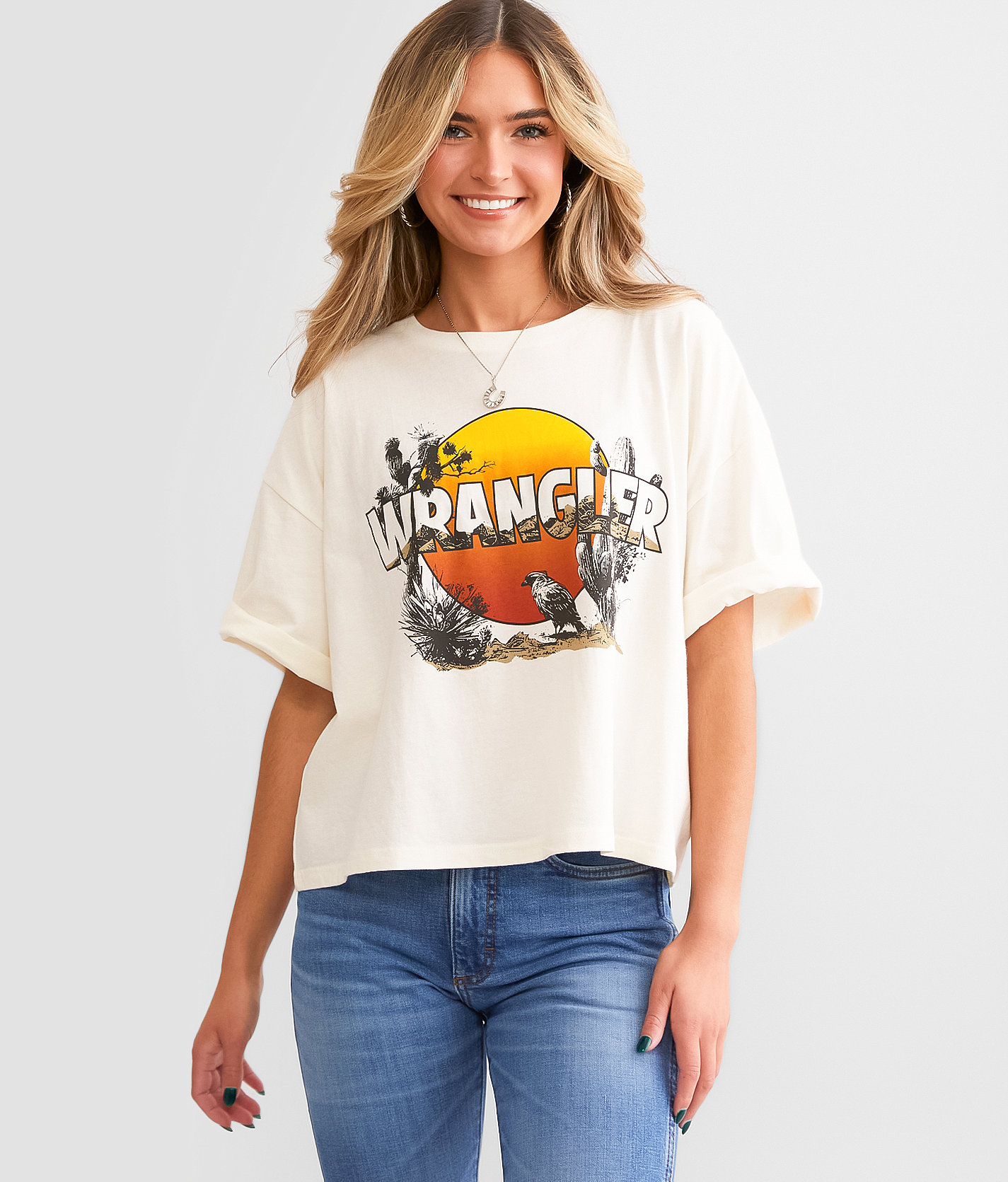 Wrangler® Retro Desert Cropped T-Shirt - Women's T-Shirts in Marshmallow