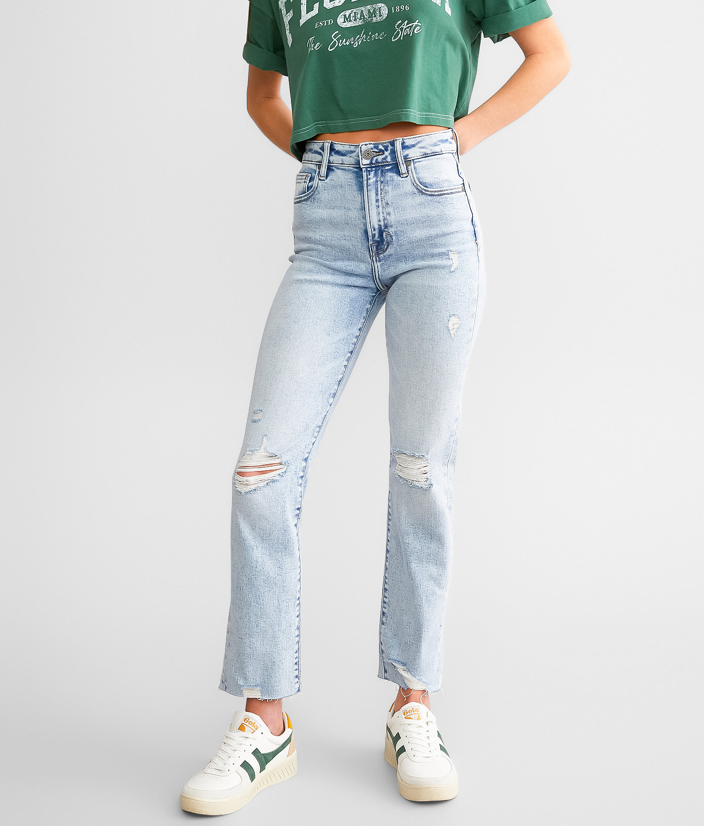 HIDDEN Tracey Cropped Straight Jean - Women's Jeans in Light