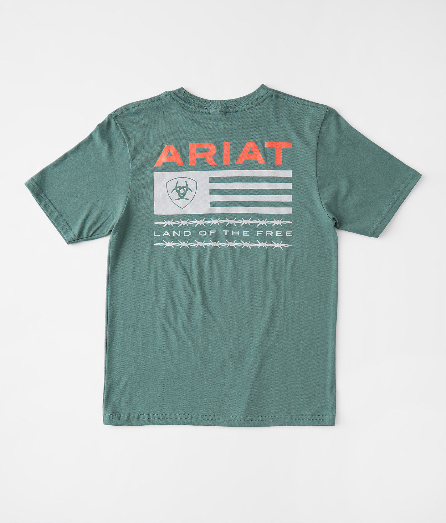 Boys - Ariat Hidden Valley Flag T-Shirt - Boy's T-Shirts in Silver Pine