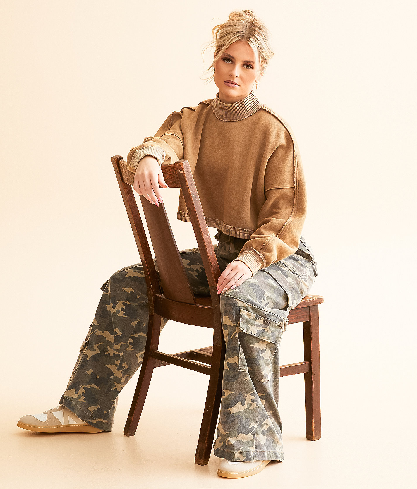 Gilded Intent Washed Pullover - Women's Sweatshirts in Washed Brown