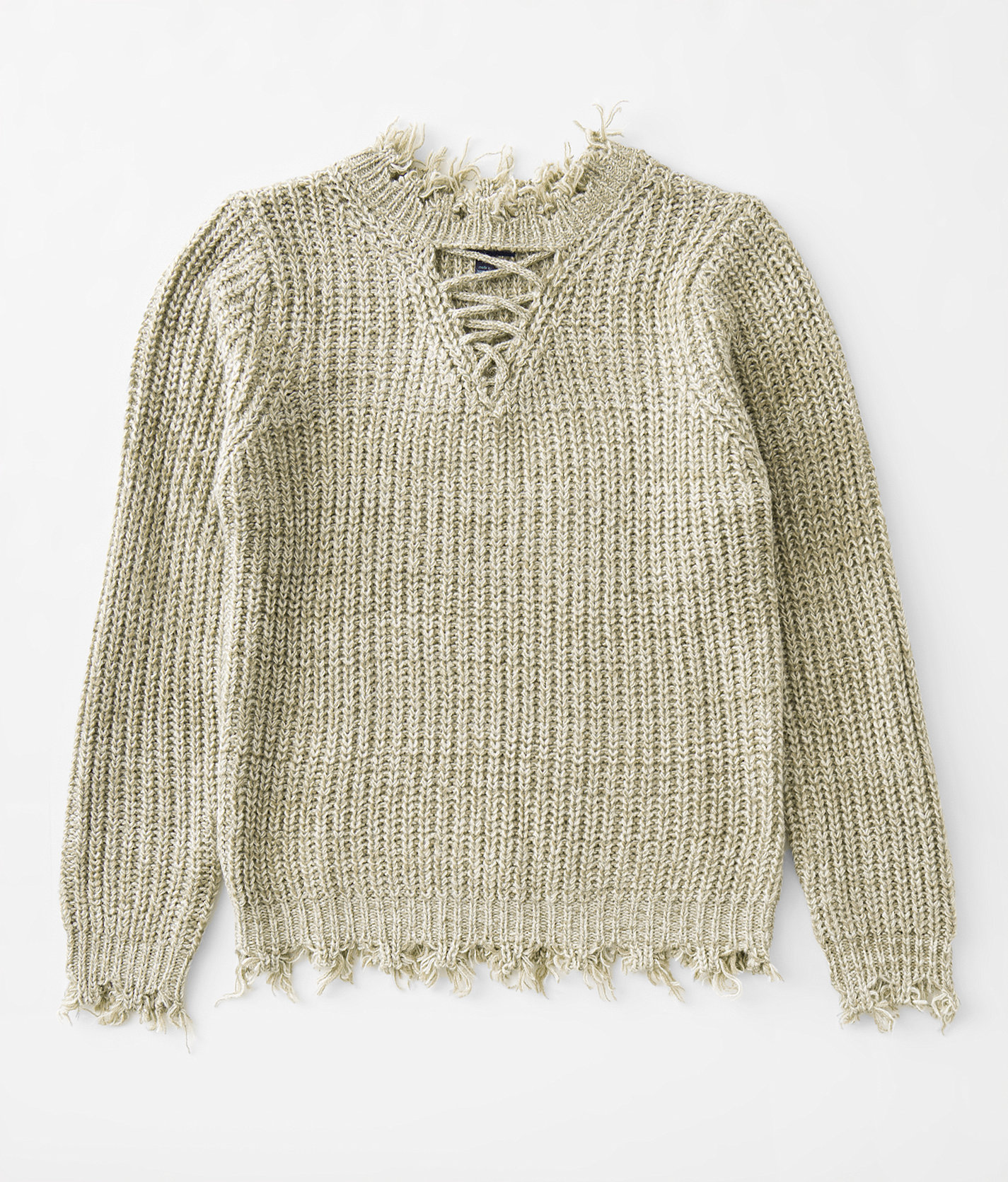 Girls - Daytrip Strappy Destructed Sweater - Girl's Sweaters in Vetiver