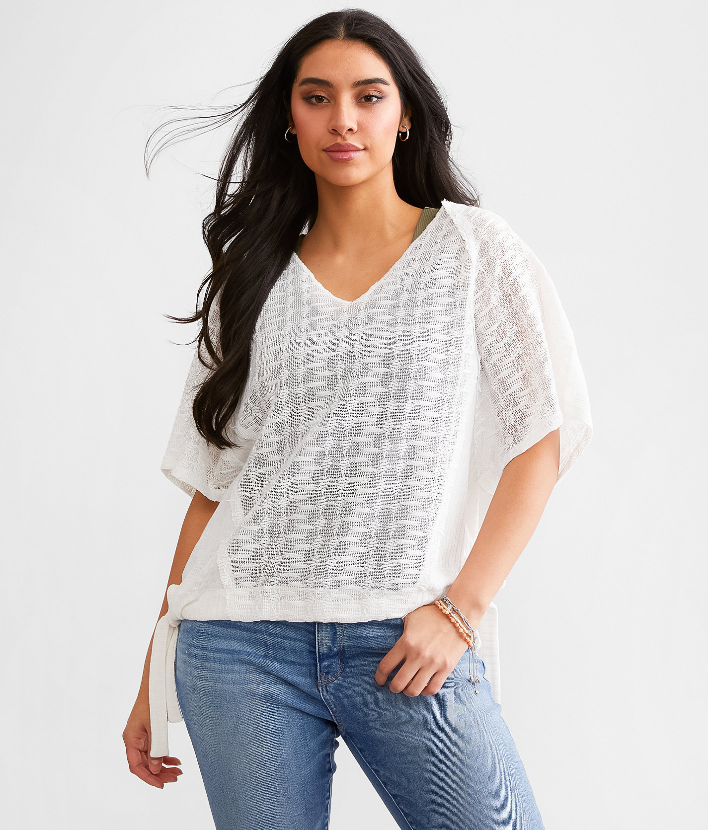 Daytrip Open Weave Boxy Top - Women's Shirts & Blouses in White
