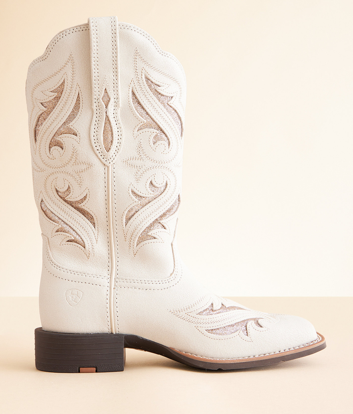 Ariat Round Up Bliss Leather Western Boot - Women's Shoes in Distressed Ivory