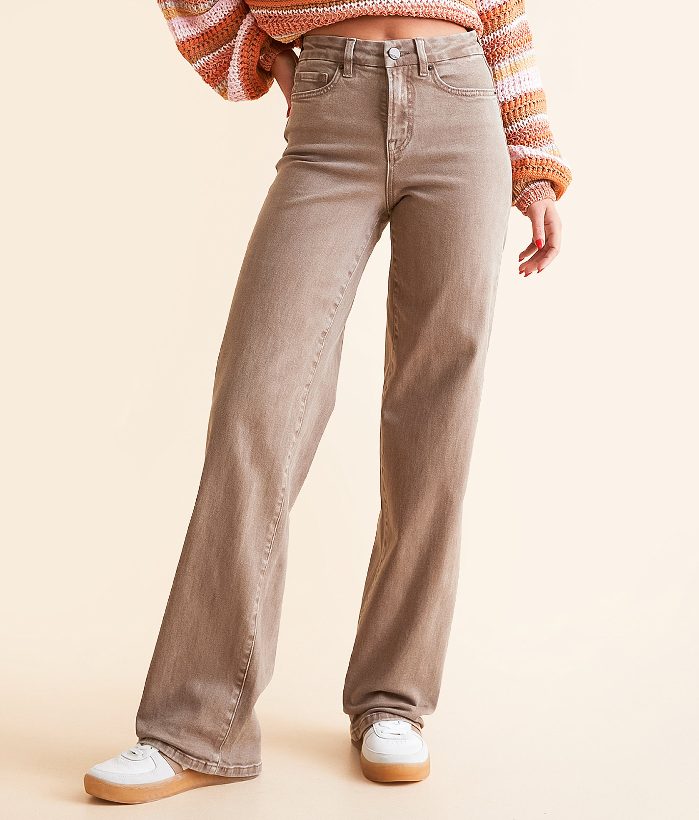 BKE Billie Wide Leg Stretch Jean - Women's Jeans in Washed Brown