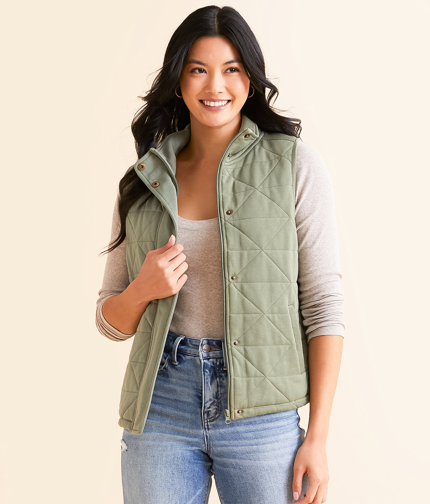 BKE Quilted Vest - Women's Coats & Jackets in Sea Spray