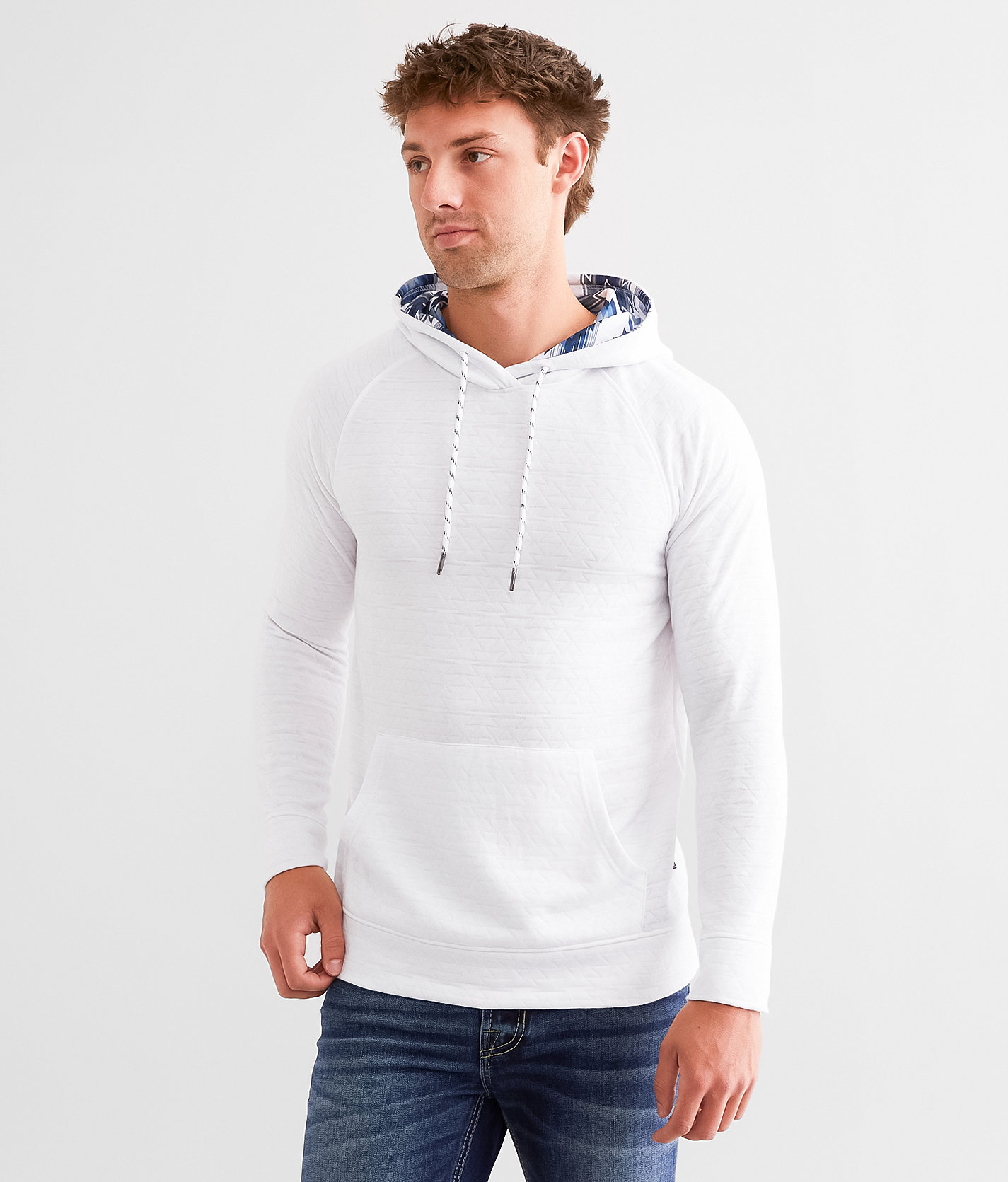 Departwest Quilted Hoodie - Men's Sweatshirts in White