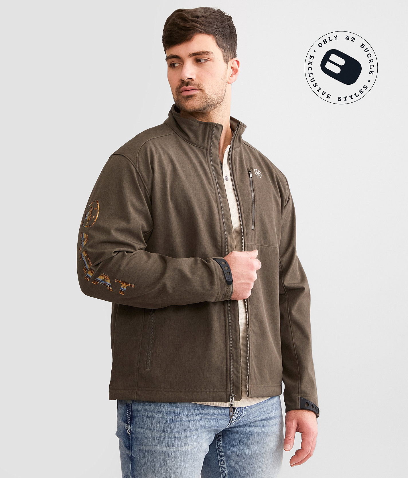 Ariat Logo 2.0 Softshell Jacket - Men's Coats & Jackets in Banyan Bark Heather
