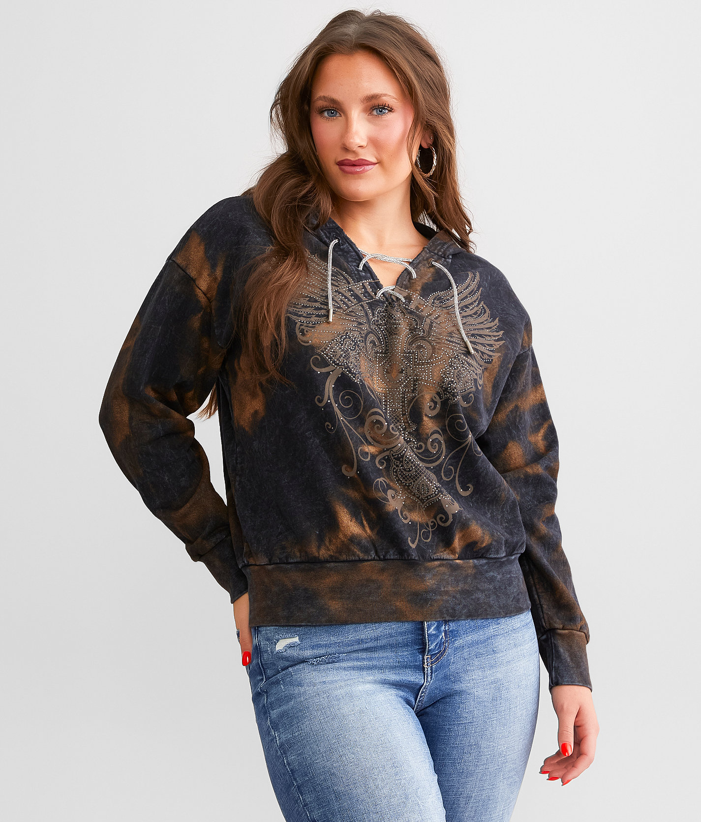 Affliction Chemawa Heights Hooded Sweatshirt - Women's Sweatshirts in Black Lava Wash