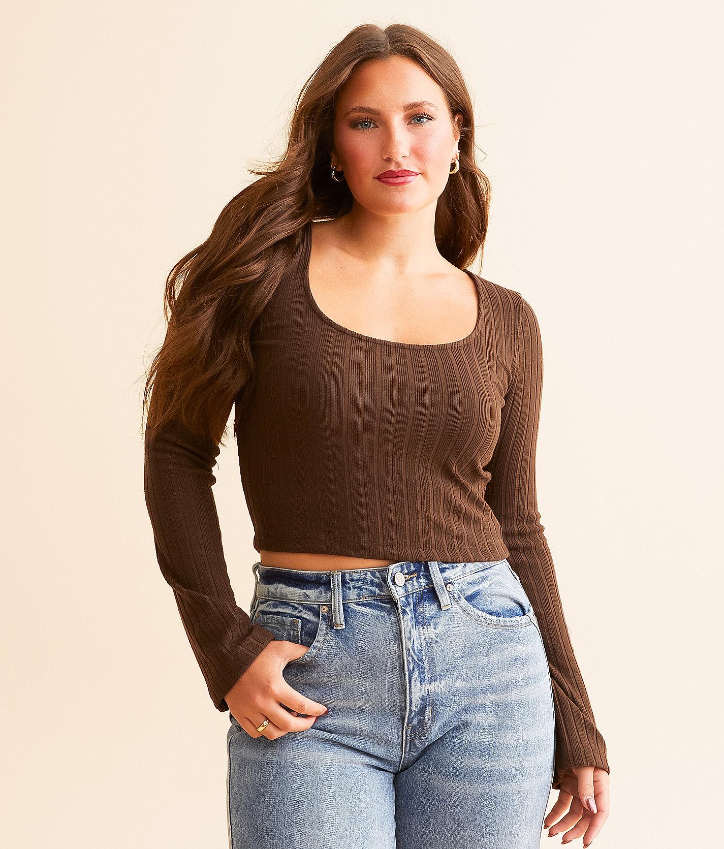 Z Supply Madeline Ribbed Top - Women's Shirts & Blouses in Dark Chocolate