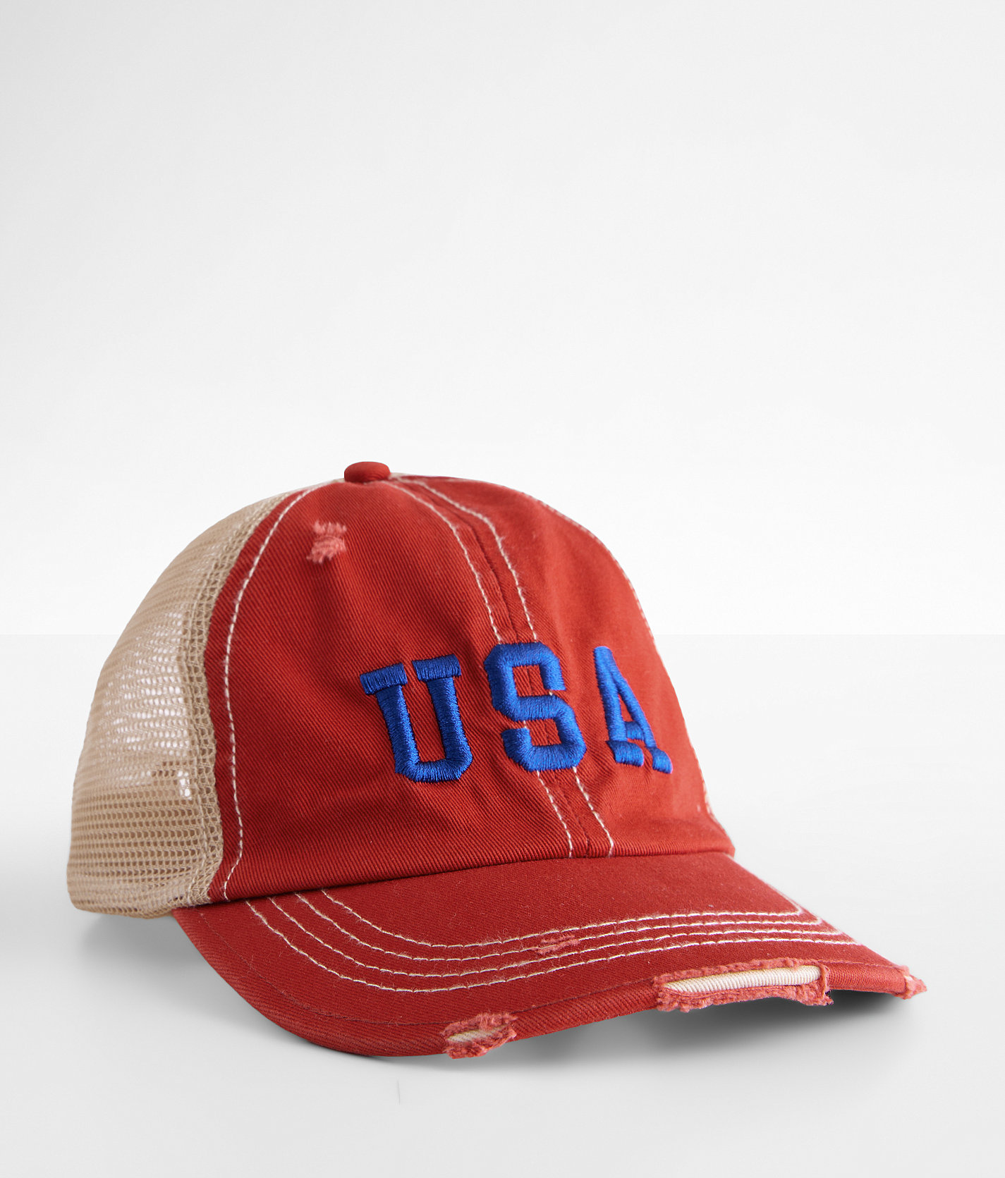 Girls - David & Young USA Baseball Hat - Girl's Hats in Red