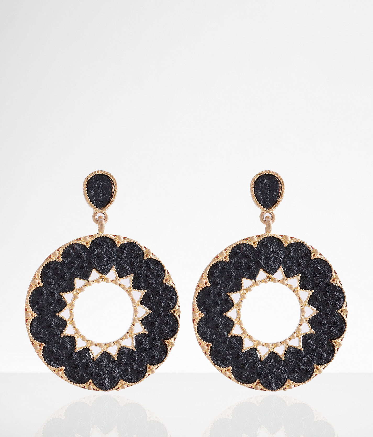 boutique by BKE Textured Earring - Women's Jewelry in Gold Black