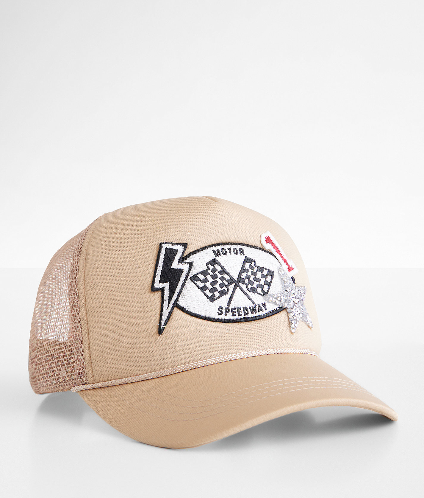 David & Young Motor Speedway Trucker Hat - Women's Hats in Beige
