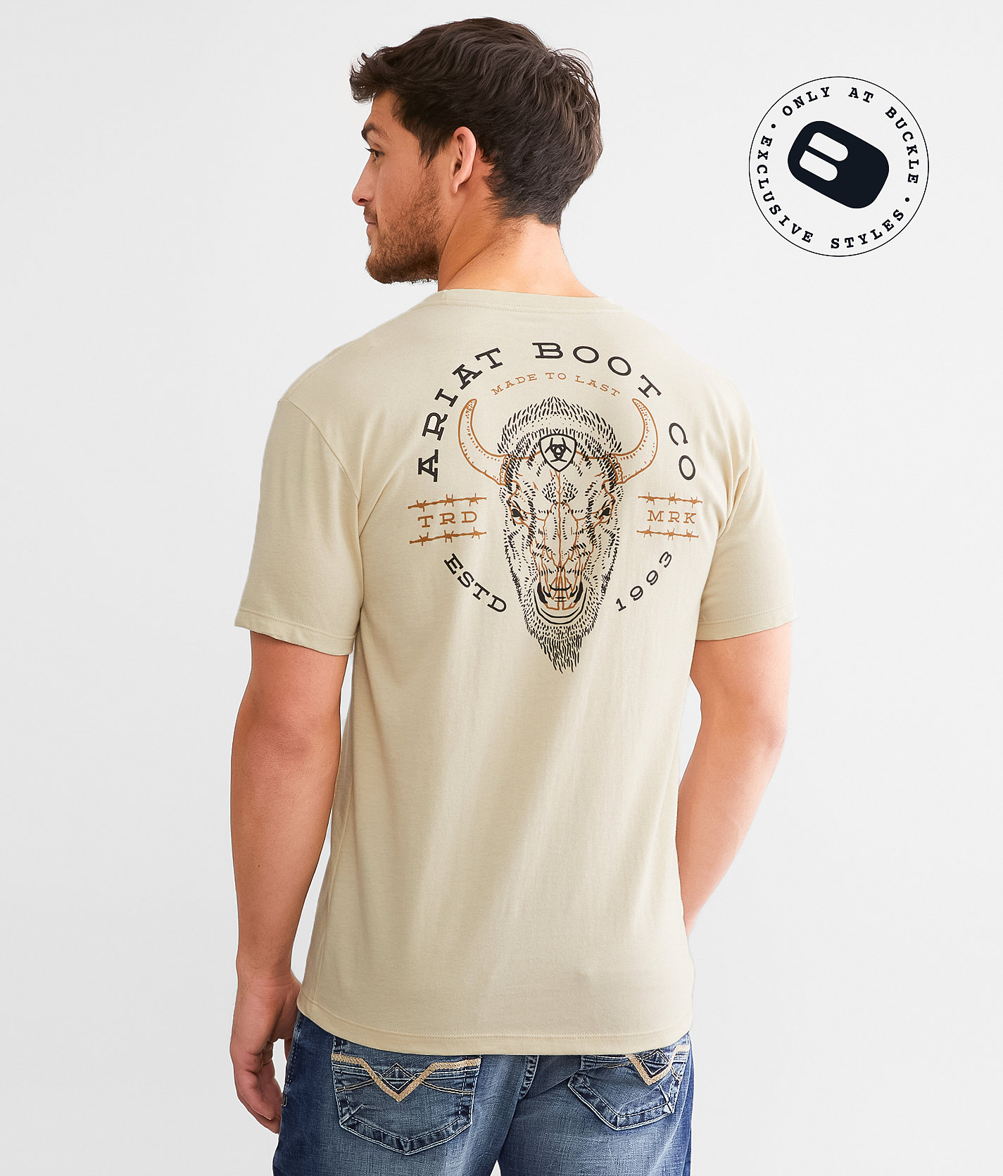 Ariat Over Under Bison T-Shirt - Men's T-Shirts in Natural