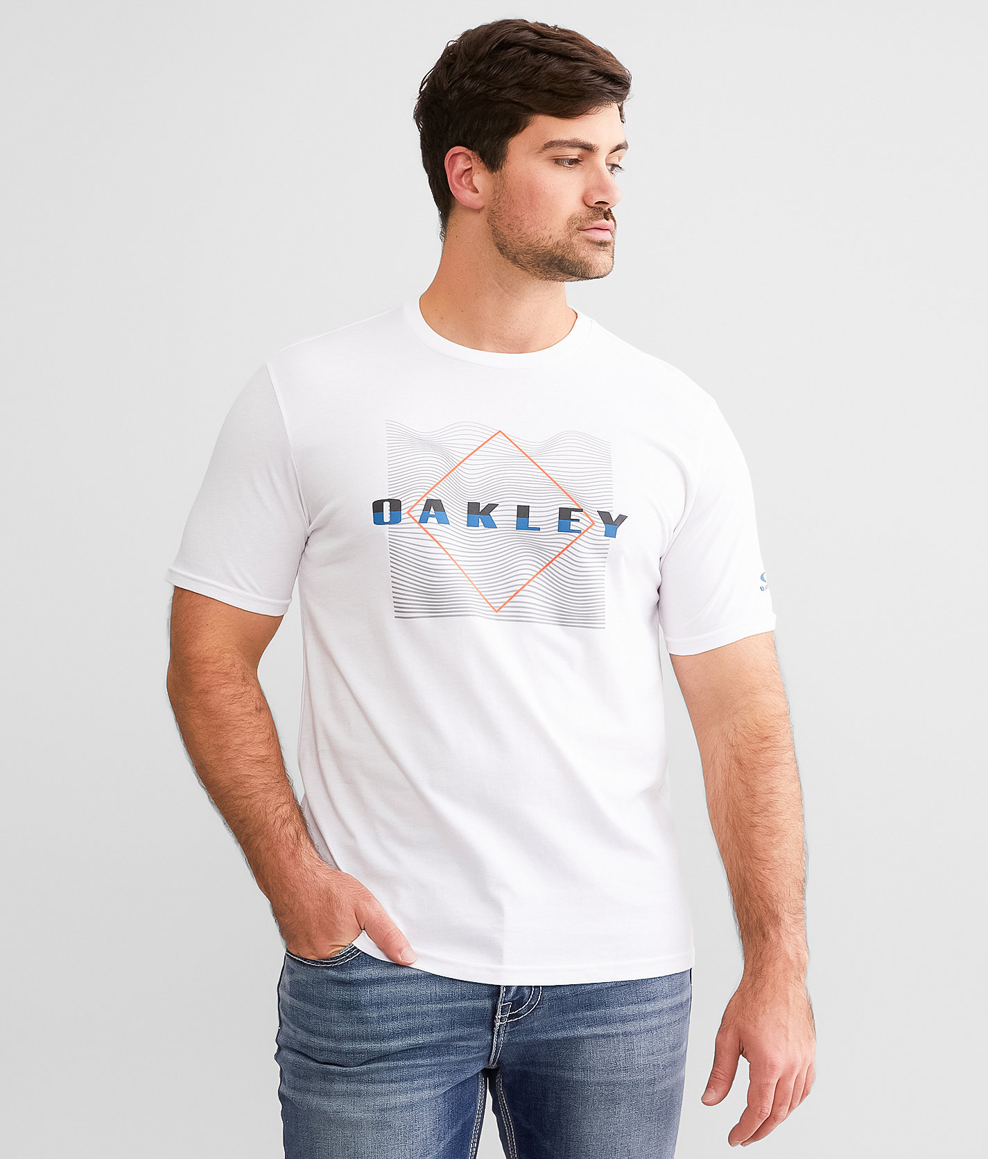 Oakley Distorted Wave T-Shirt - Men's T-Shirts in White