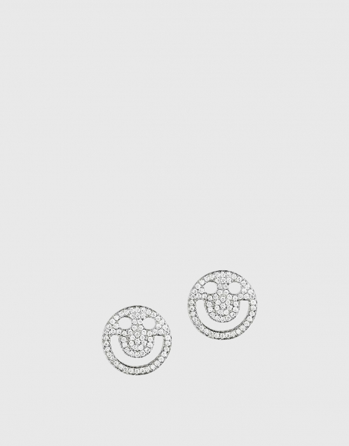 FRIENDS Happy Diamond 18ct White Gold Studs