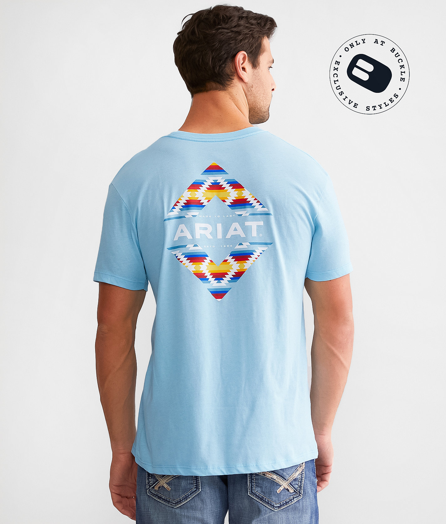 Ariat Diamond Canyon T-Shirt - Men's T-Shirts in Sky Blue Heather