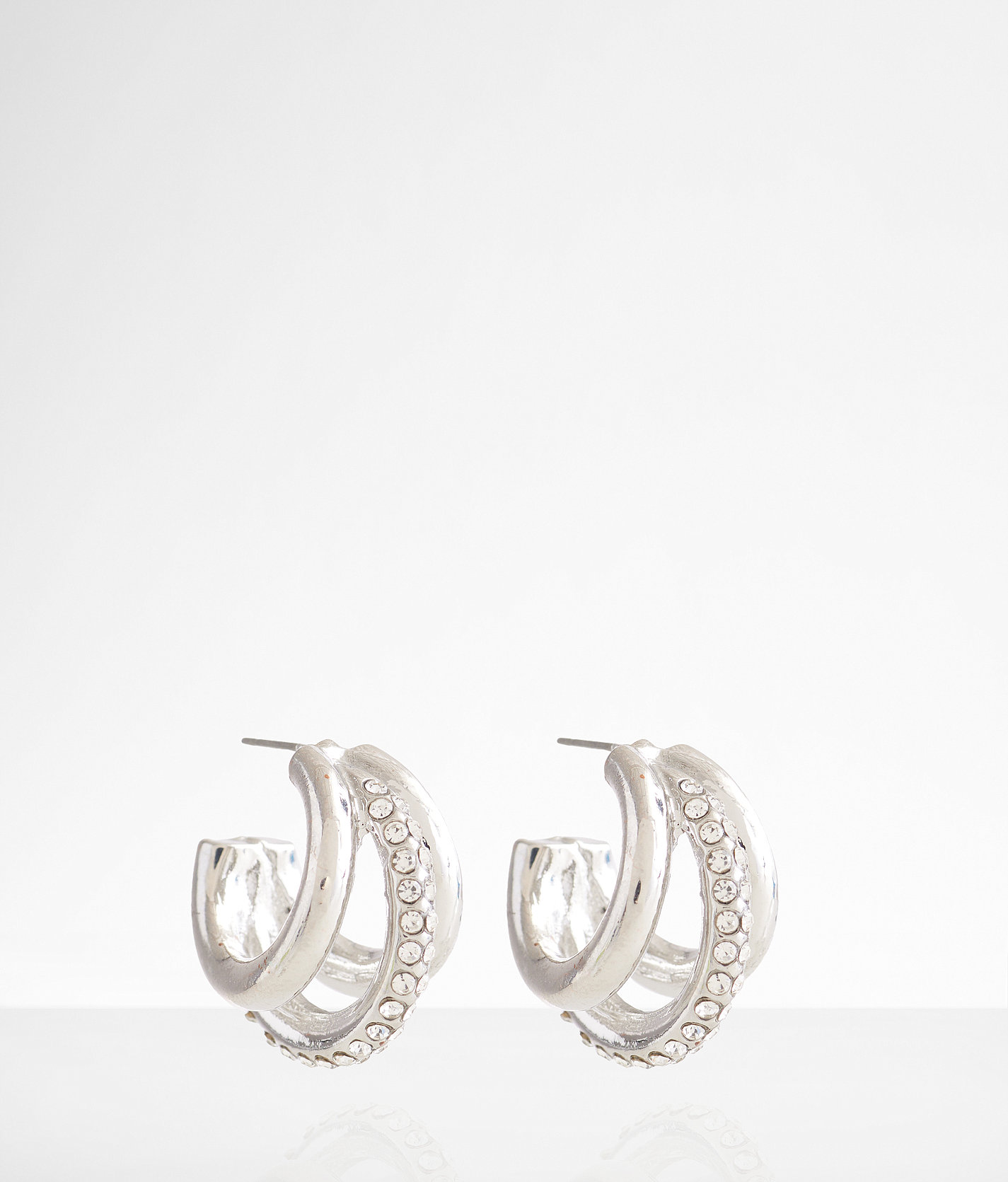 boutique by BKE Tri Hoop Earring - Women's Jewelry in Silver