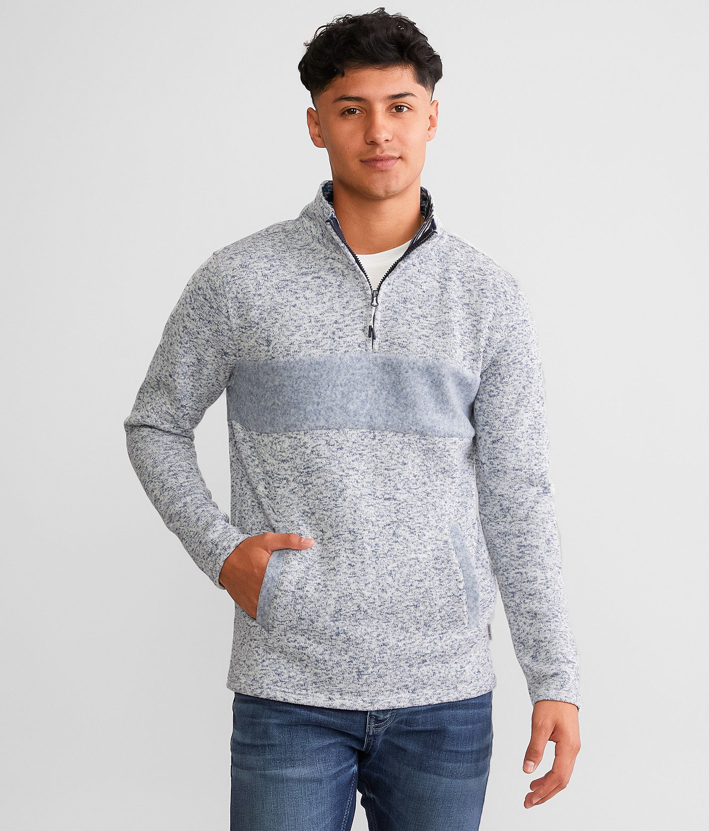 Departwest Quarter Zip Pullover - Men's Sweatshirts in Navy