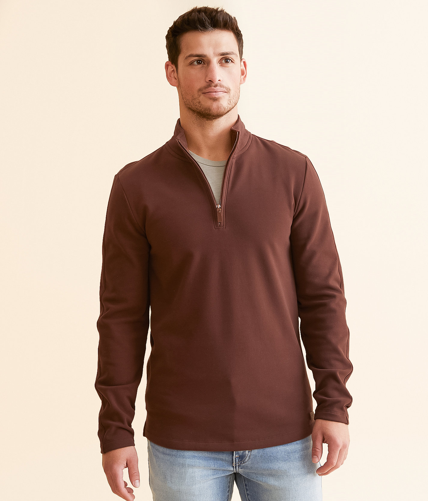 Outpost Makers Quarter Zip Pullover - Men's Sweatshirts in Merlot