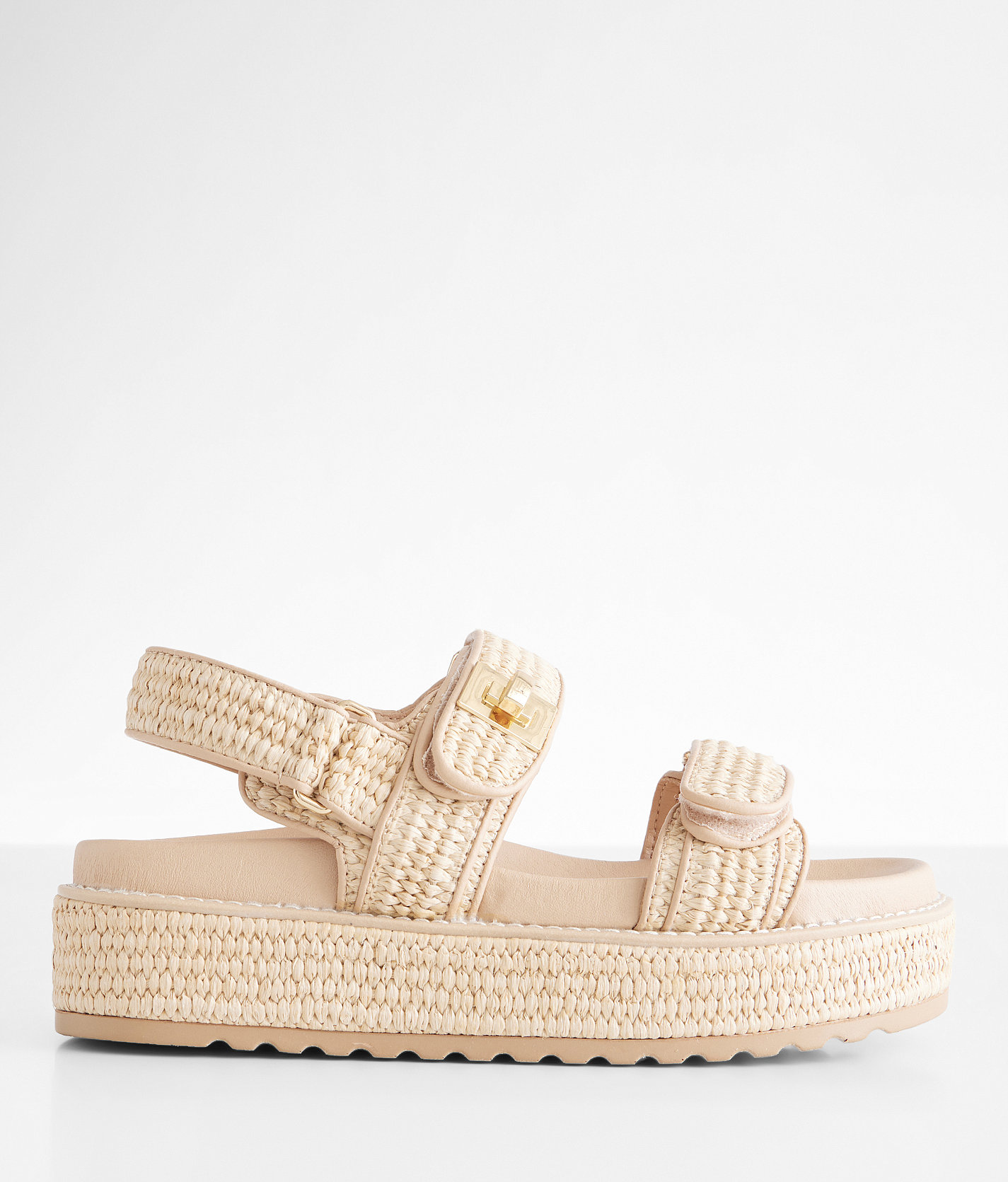 Steve Madden Bigmona Flatform Sandal - Women's Shoes in Natural Raffia