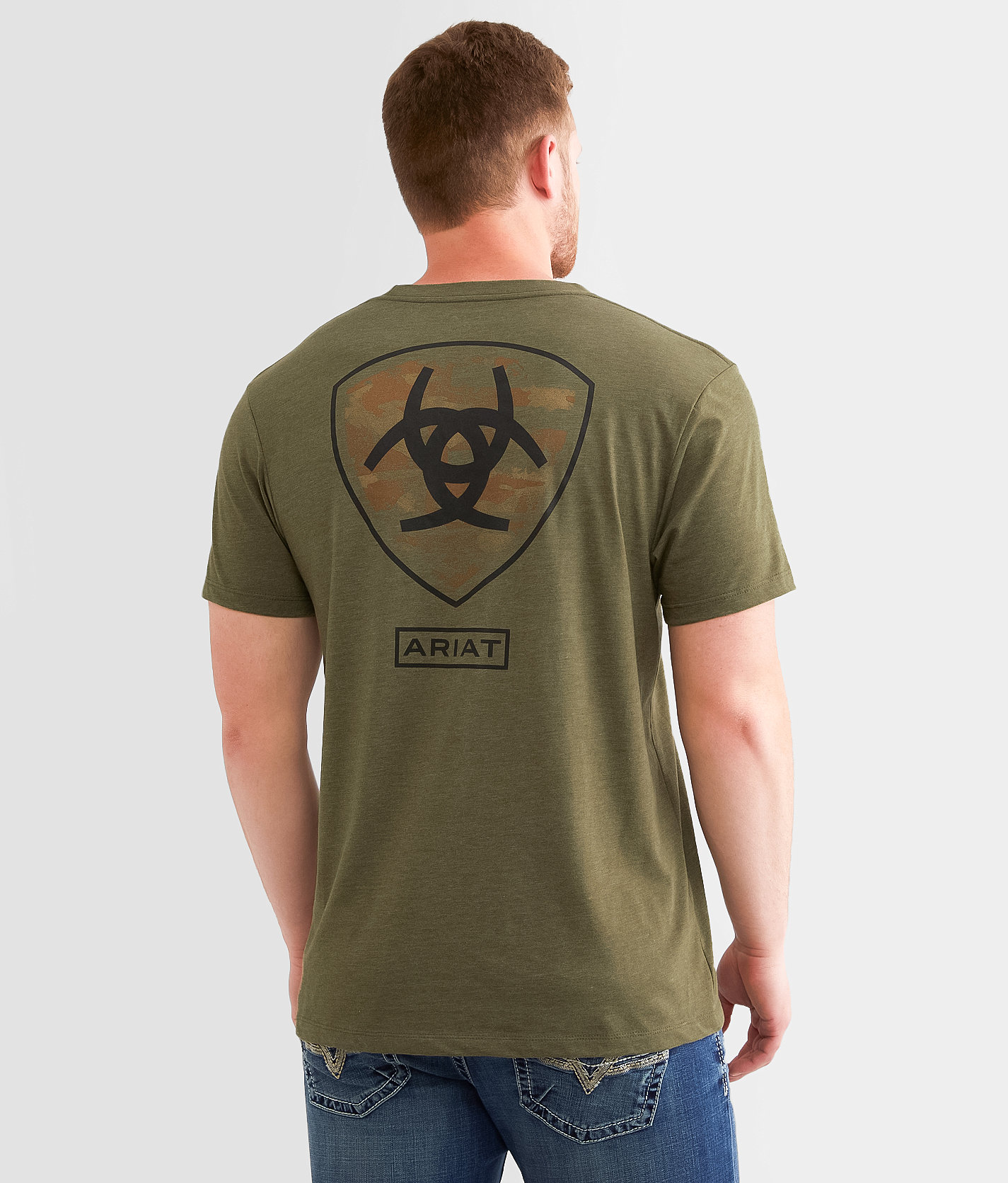 Ariat Swash Camo Shield T-Shirt - Men's T-Shirts in Military Heather