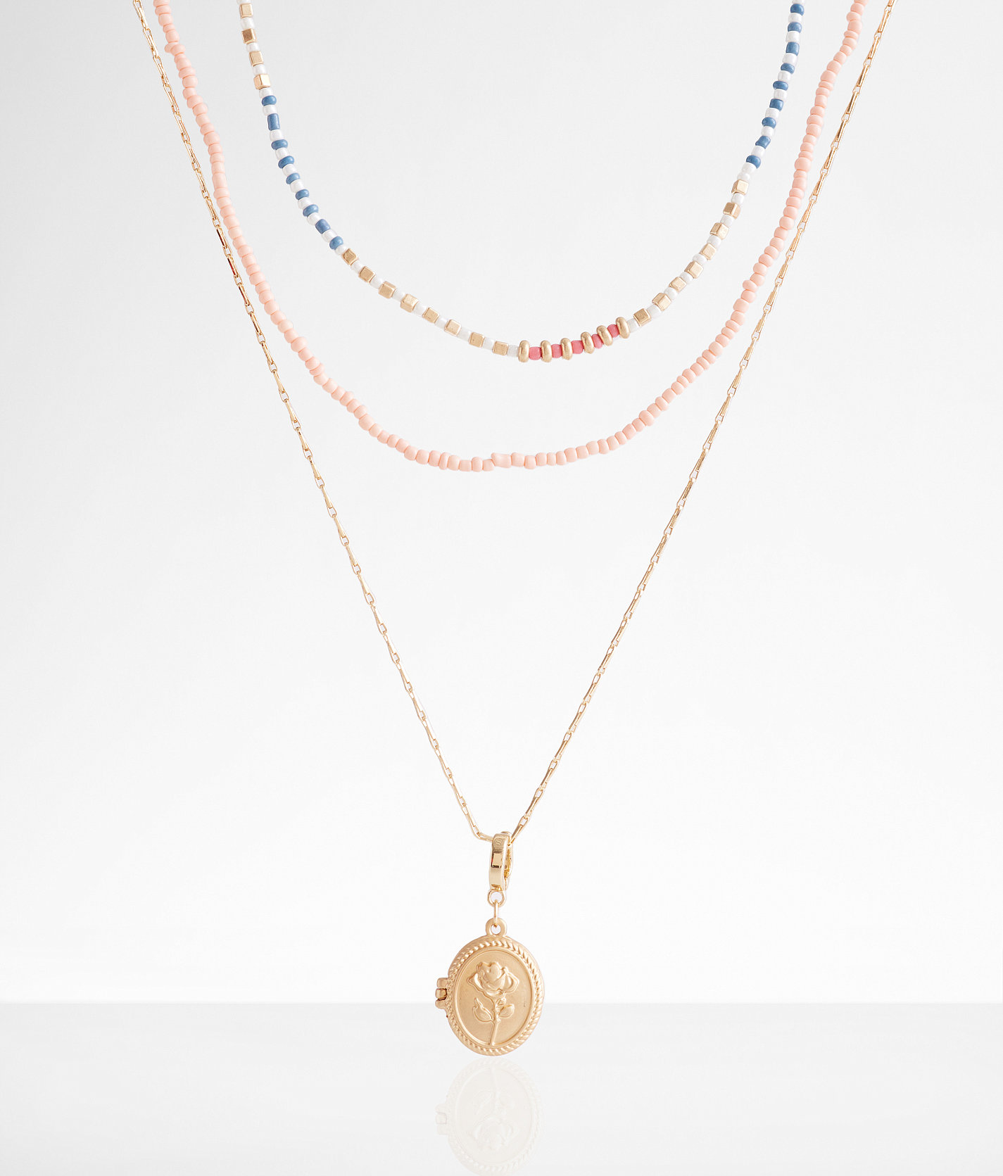 boutique by BKE 3 Pack Locket Necklace Set - Women's Jewelry in Gold Multi