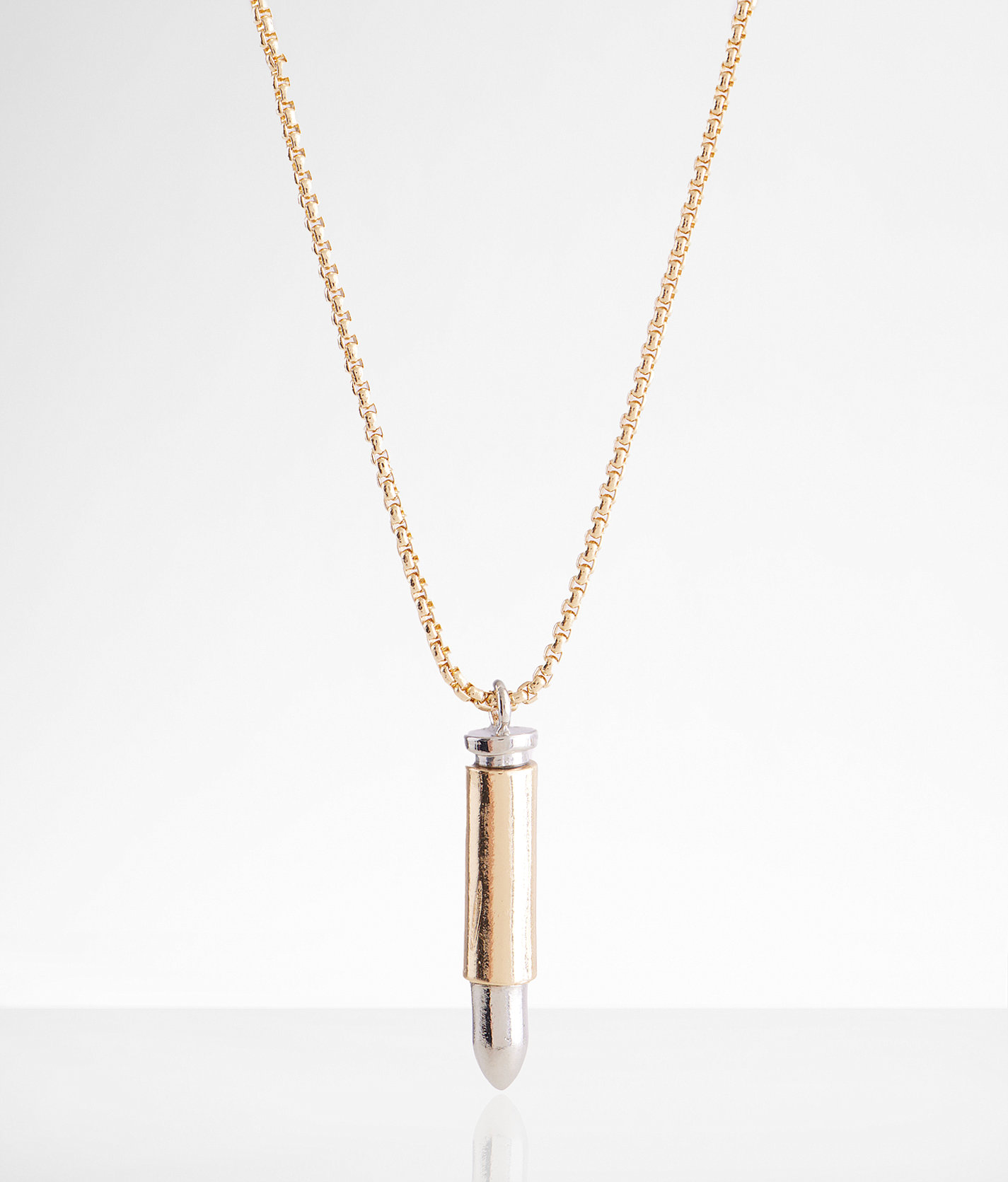 BKE Bullet Pendant 23" Necklace - Men's Jewelry in Silver Gold
