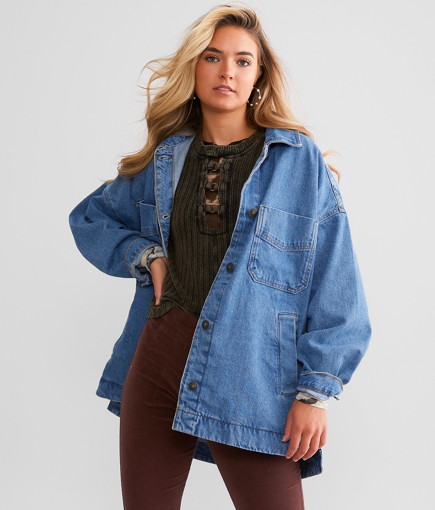 Free People Madison City Denim Jacket - Women's Coats & Jackets in Solar Wash