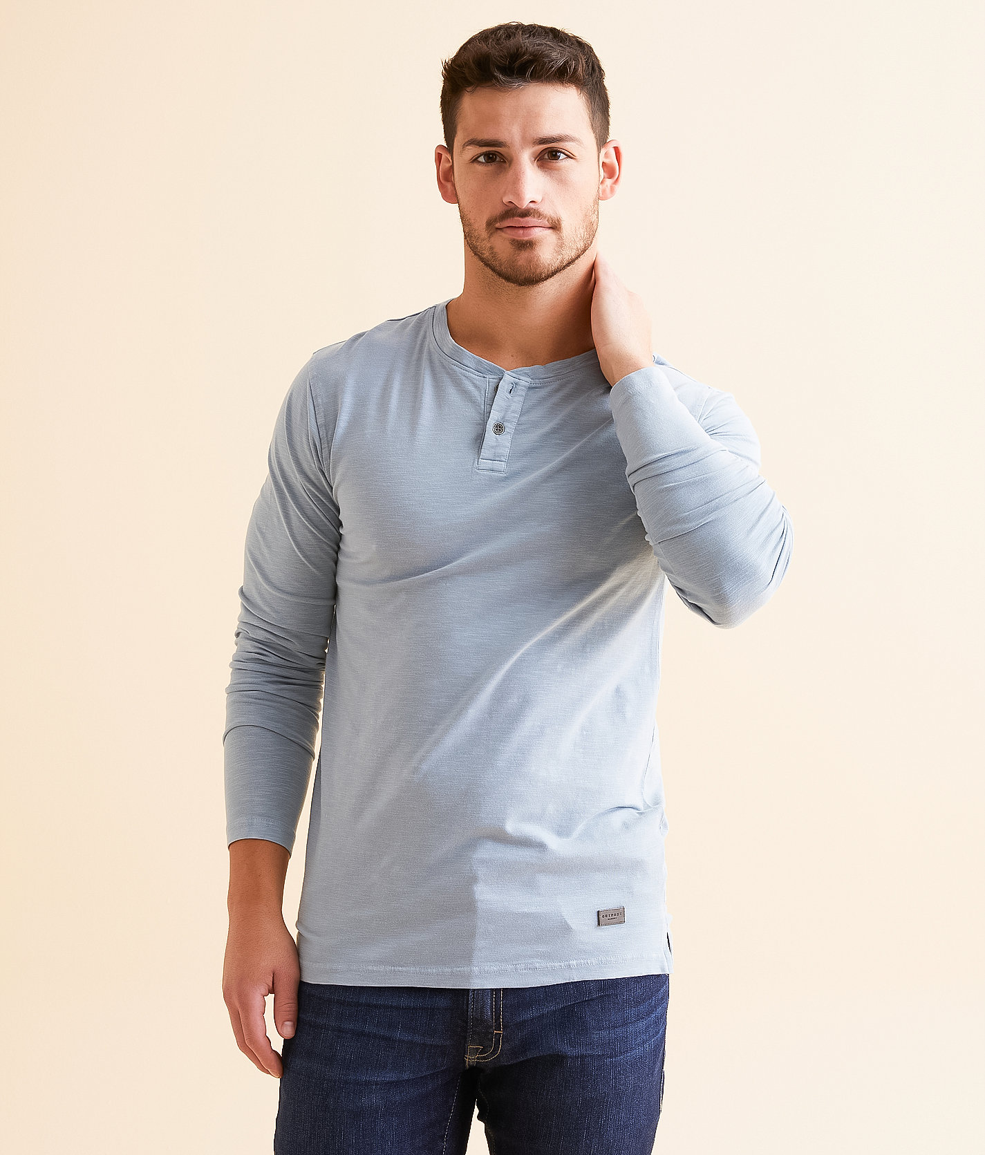 Outpost Makers Washed Knit Henley - Men's T-Shirts in Dusty Blue