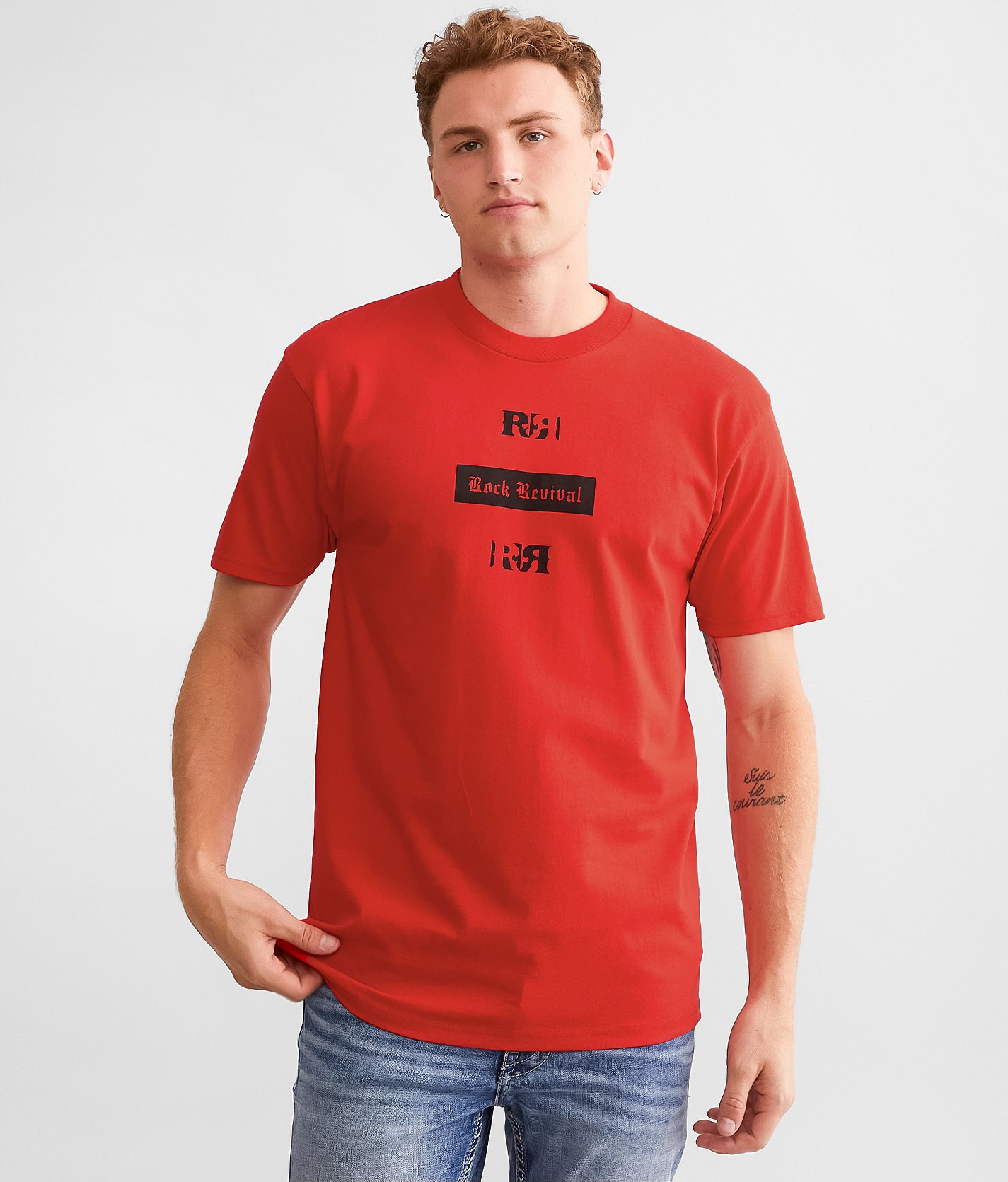 Rock Revival Dennis T-Shirt - Men's T-Shirts in Fuji Red