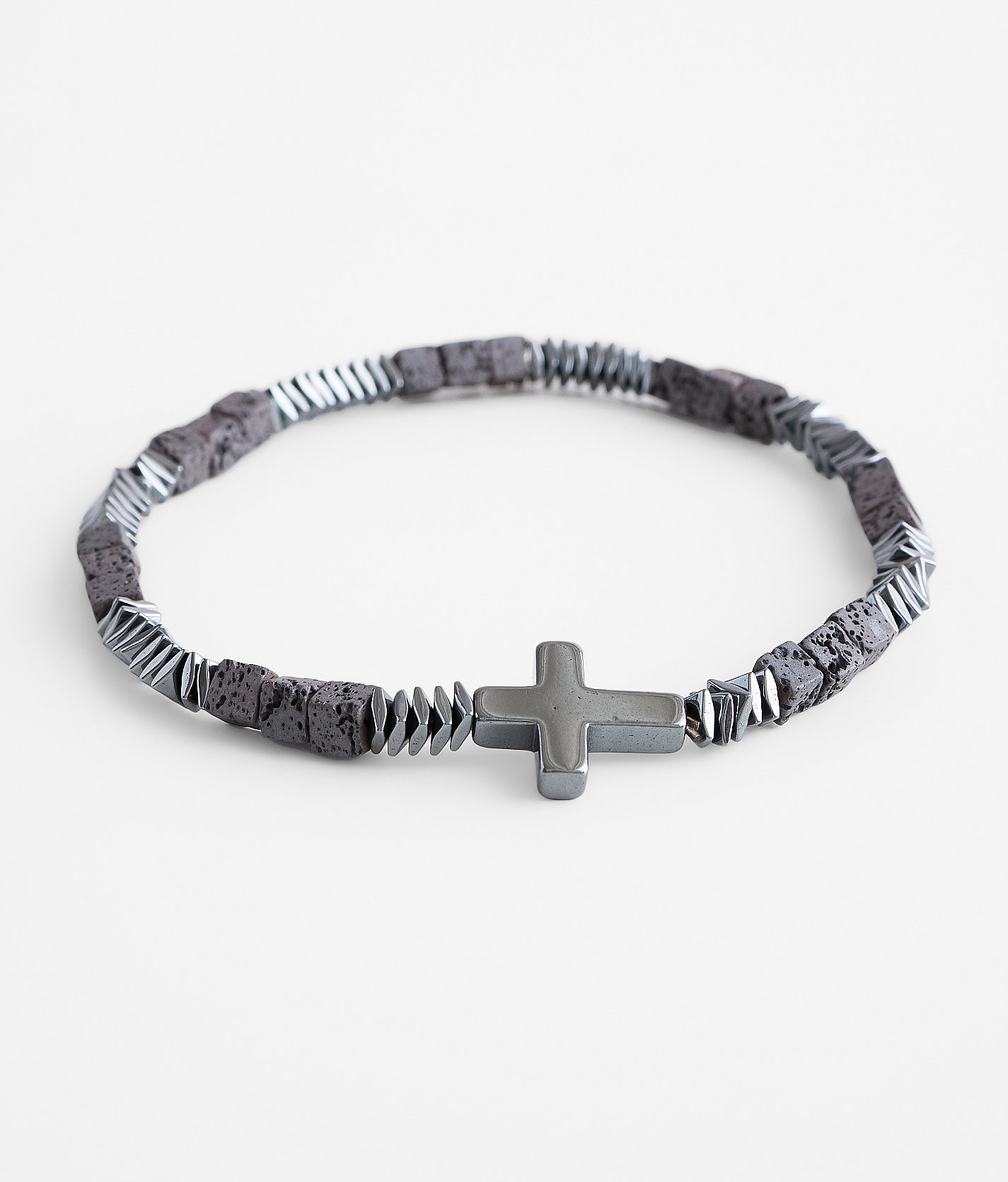 BKE Cross Pendant Bracelet - Men's Jewelry in Black