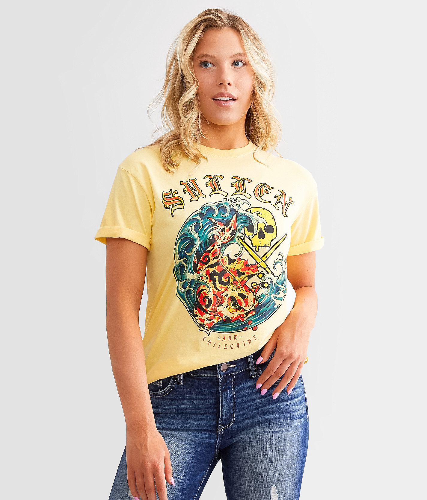 Sullen Badfish T-Shirt - Women's T-Shirts in Mellow Yellow