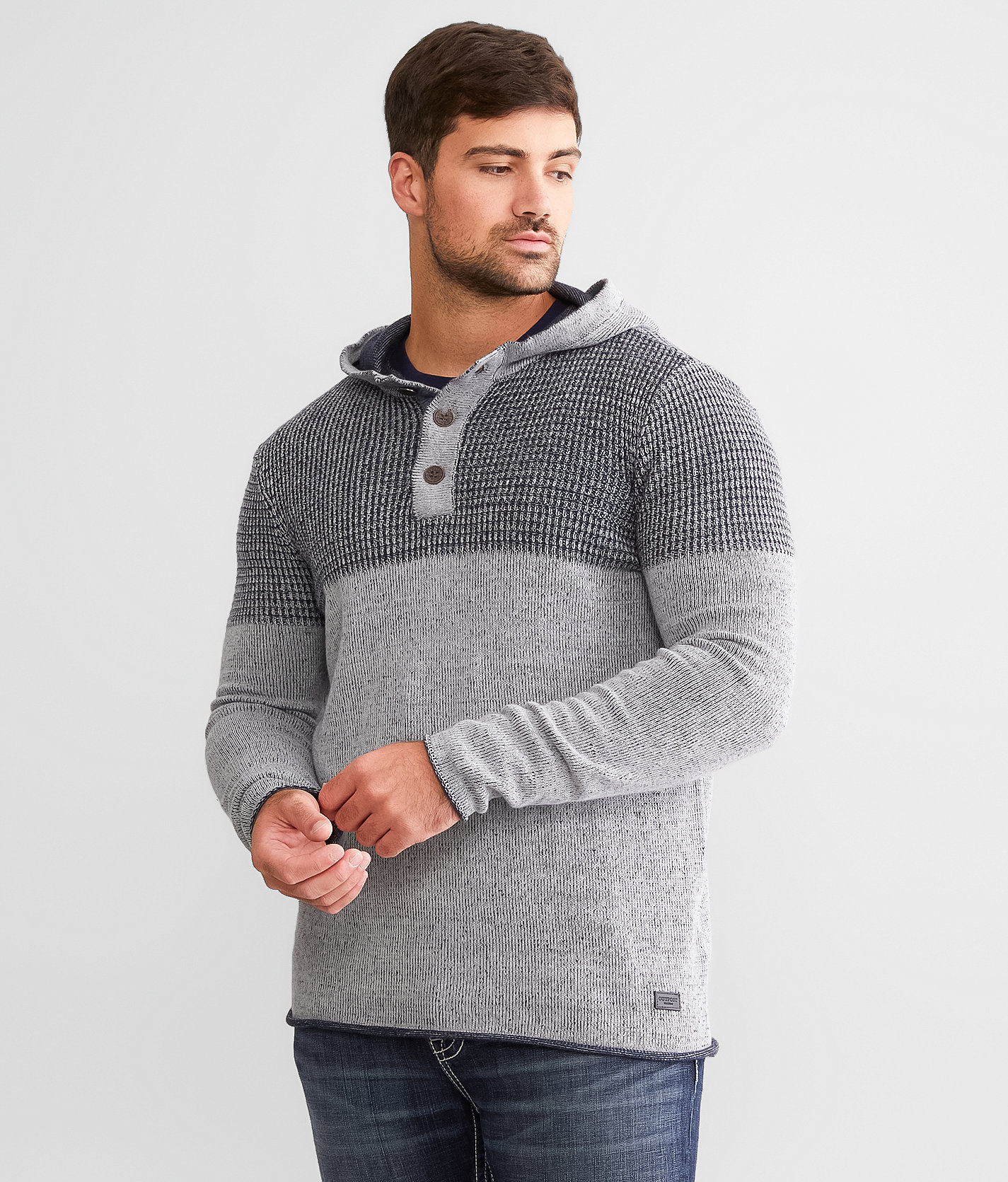 Outpost Makers Hooded Henley Sweater - Men's Sweaters in Ice Heather