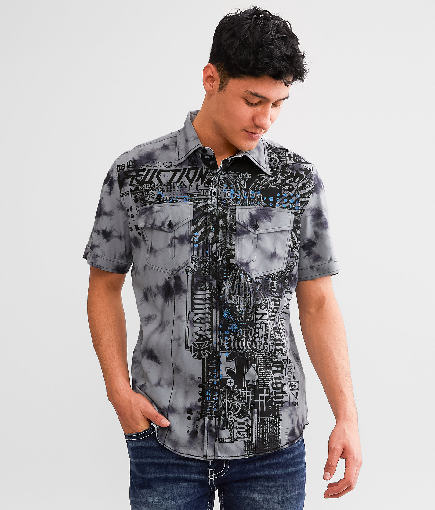 Affliction Blackpool Crust Stretch Shirt - Men's Shirts in White