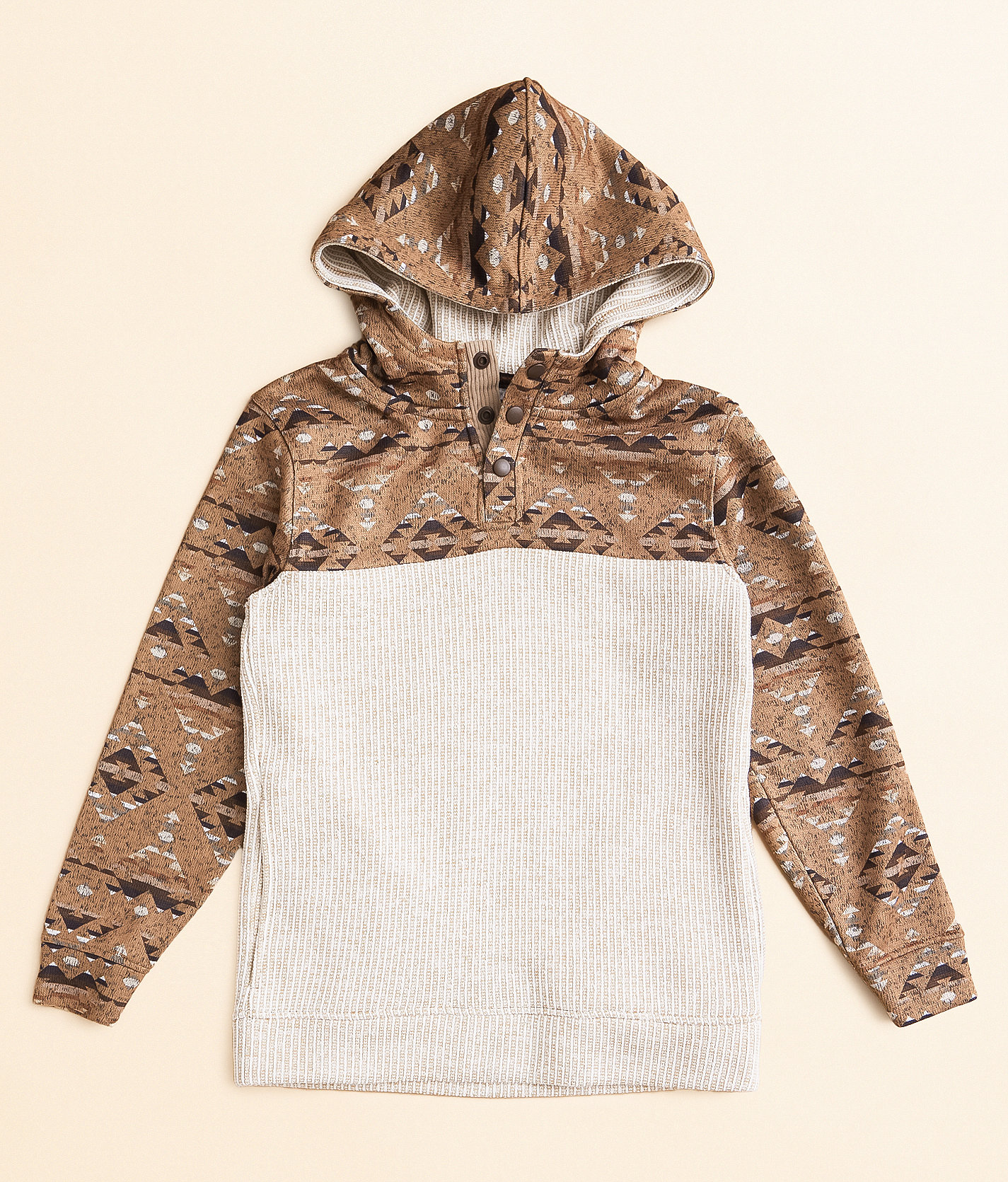 Boys - Departwest Southwestern Henley Hooded Sweatshirt - Boy's Sweatshirts in Fox Trot