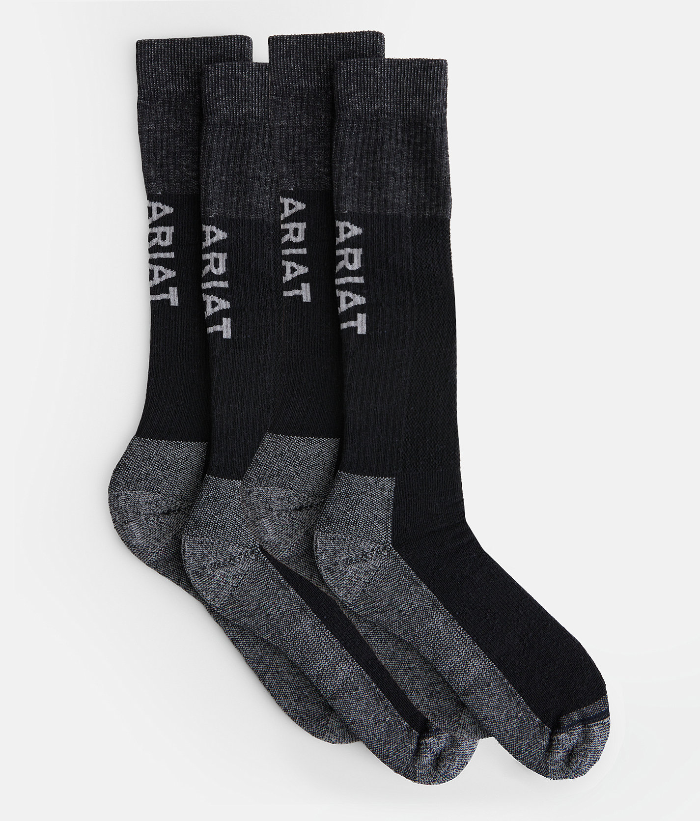 Ariat 2 Pack VenTEK™ Western Boot Socks - Men's Socks in Black
