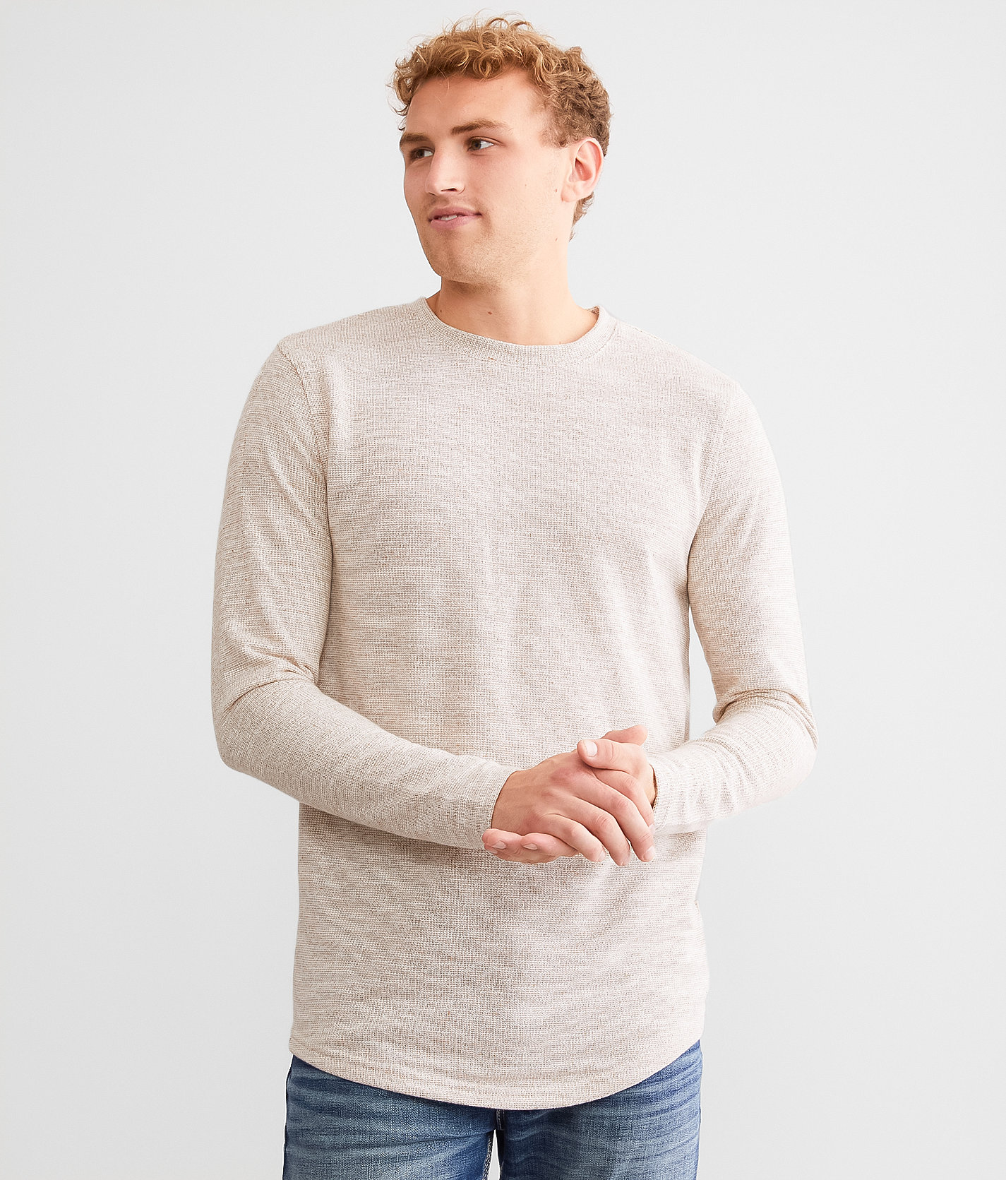 Nova Industries Textured T-Shirt - Men's T-Shirts in Bone Brown