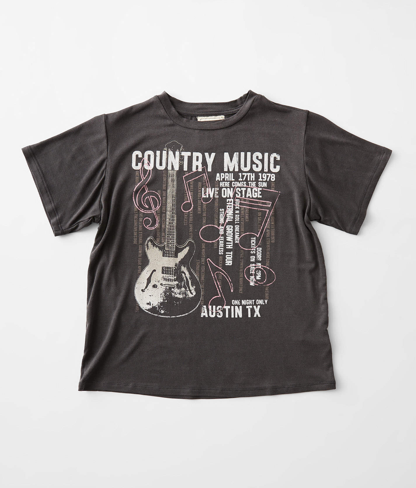 Girls - Modish Rebel Country Music Band T-Shirt - Girl's T-Shirts in Black Silver