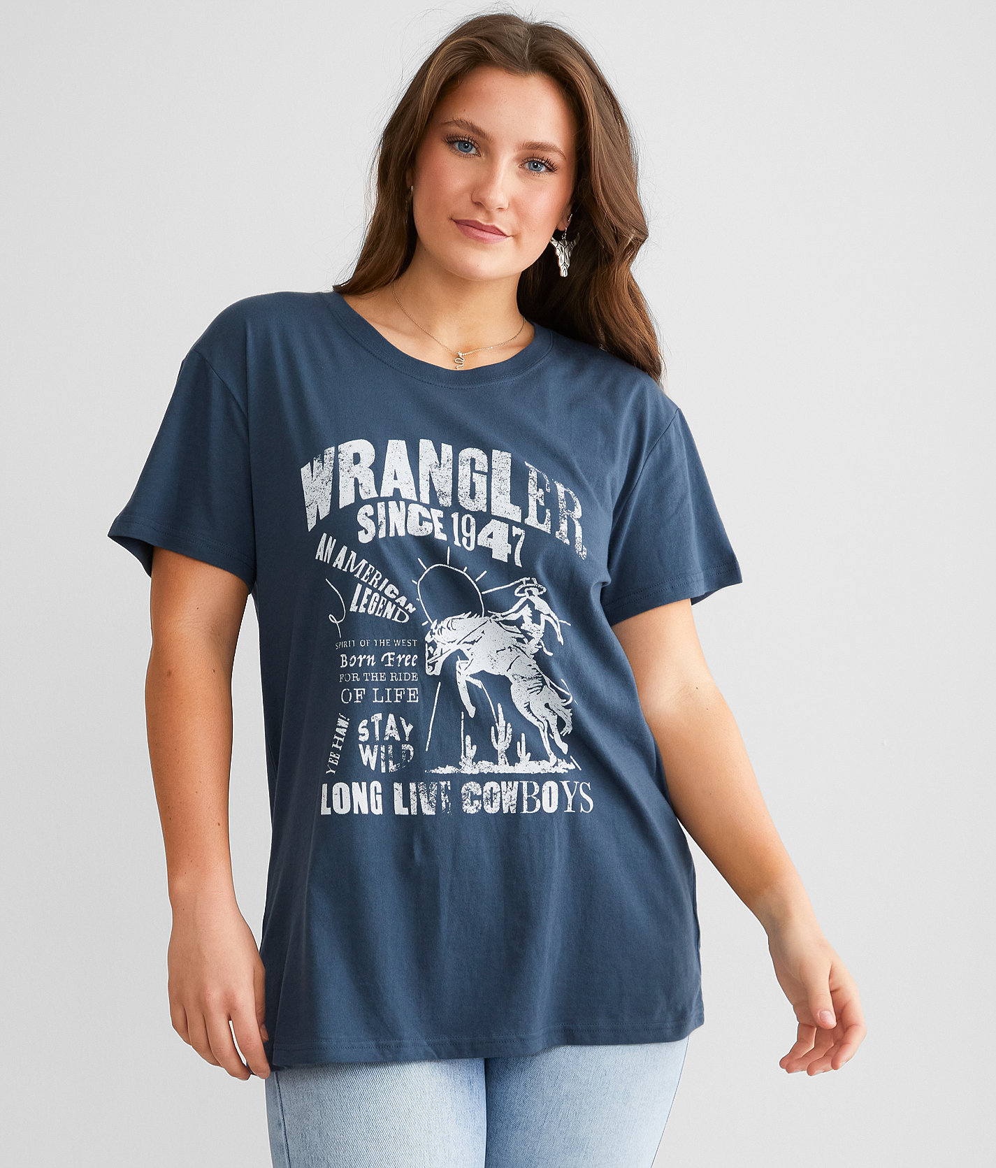 Wrangler® Retro Wrangler Poster T-Shirt - Women's T-Shirts in Navy