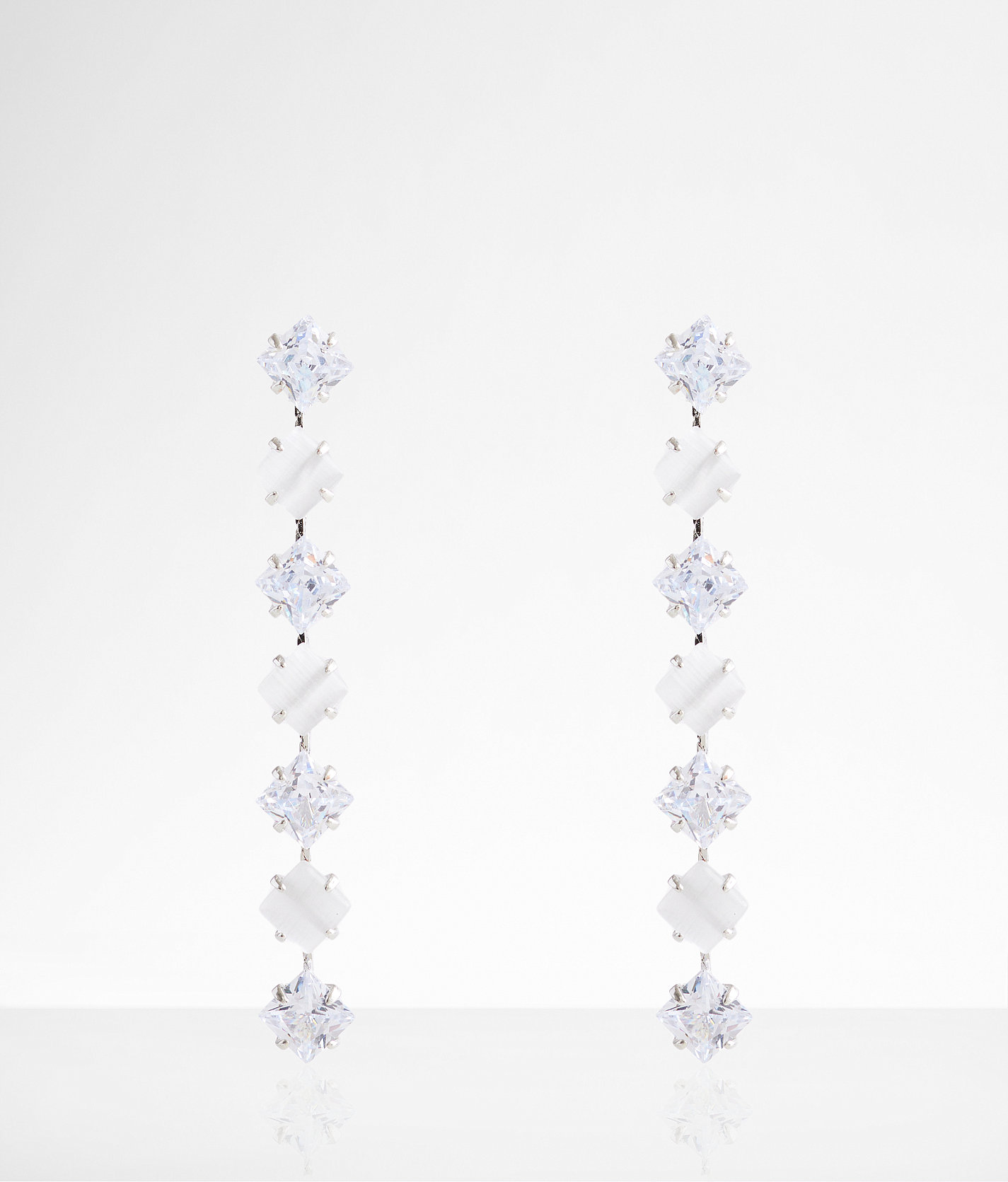 boutique by BKE Glitz Linear Earring - Women's Jewelry in Silver