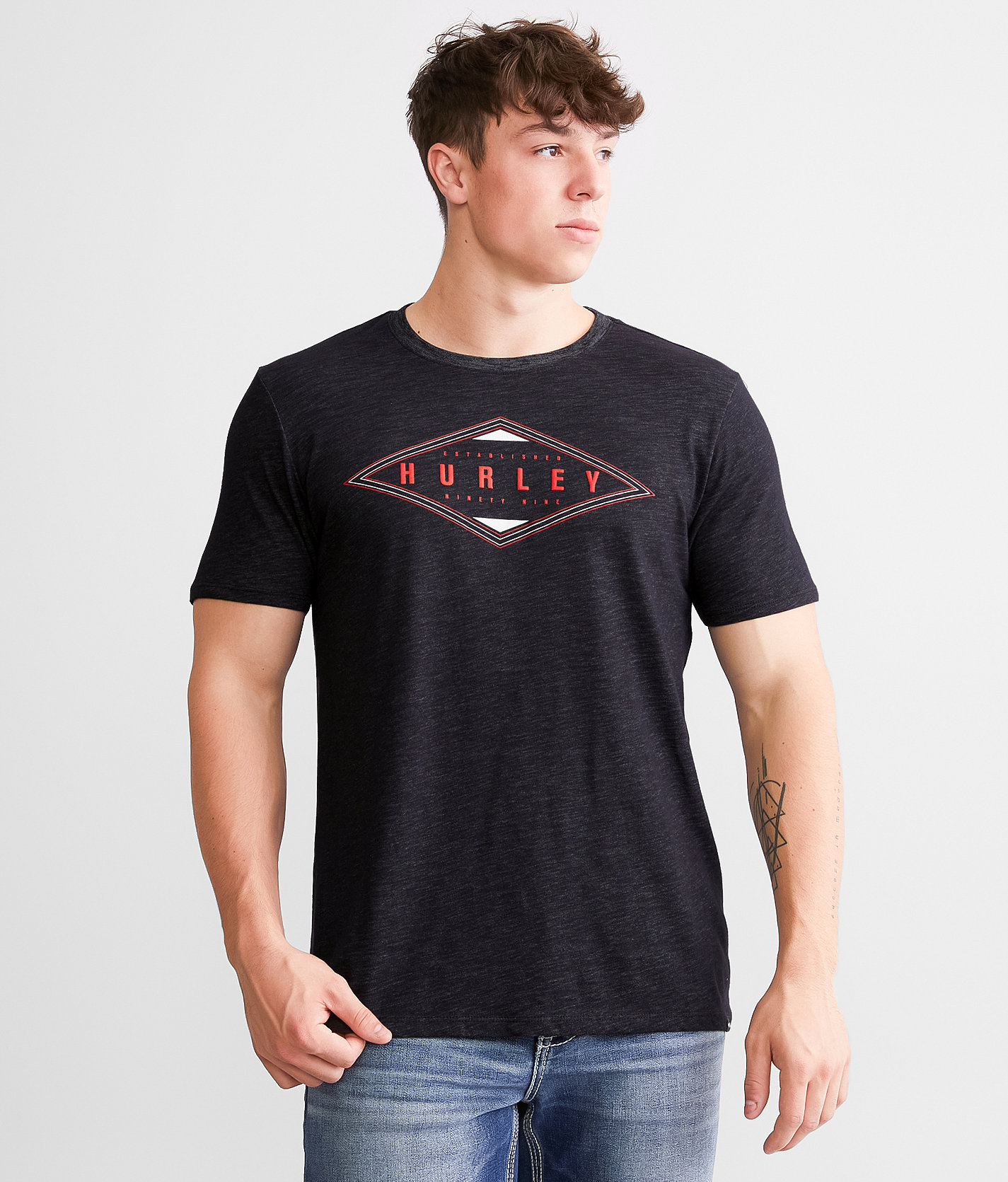 Hurley Dublin T-Shirt - Men's T-Shirts in Black Pure Platinum H2O