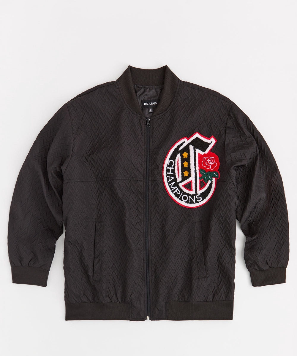 Coaches Chenille Patched Champions Jacket - Black