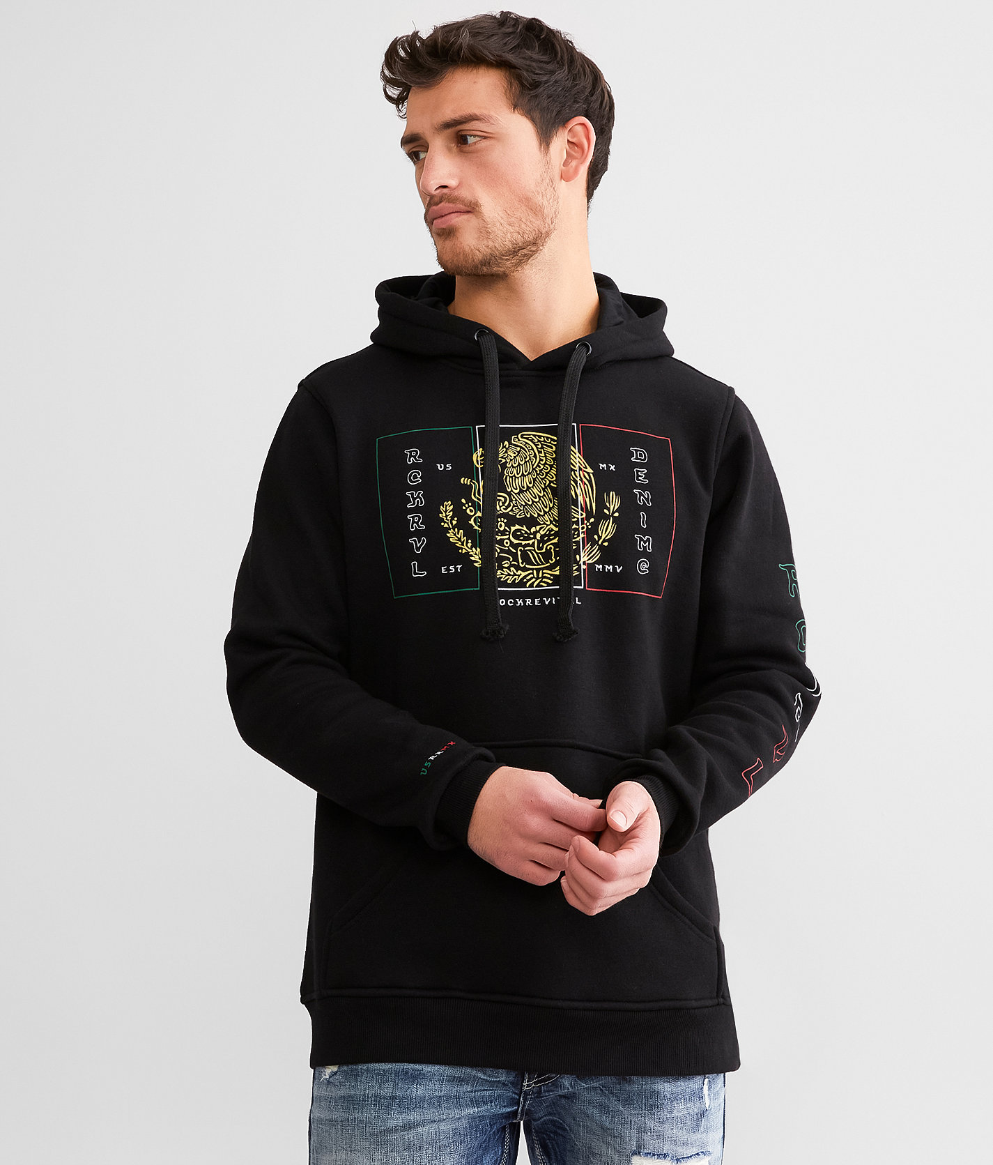 Rock Revival Glen Hooded Sweatshirt - Men's Sweatshirts in Black